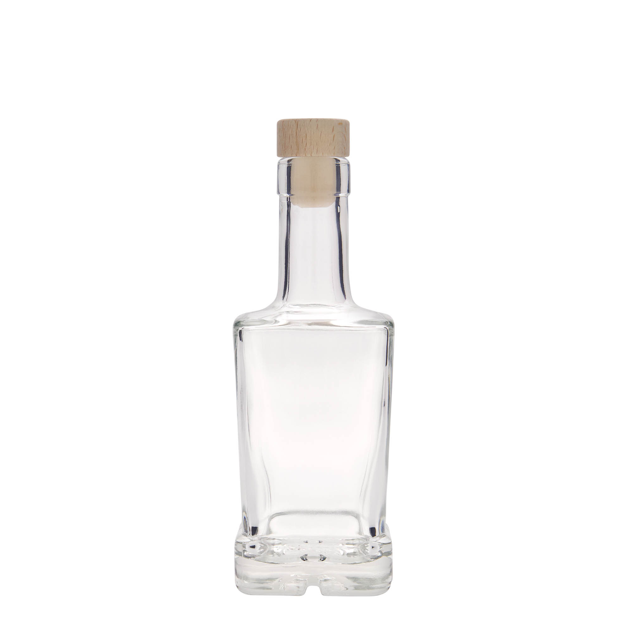 250 ml Glasflasche 'Rene', quadratisch, Mündung: Kork