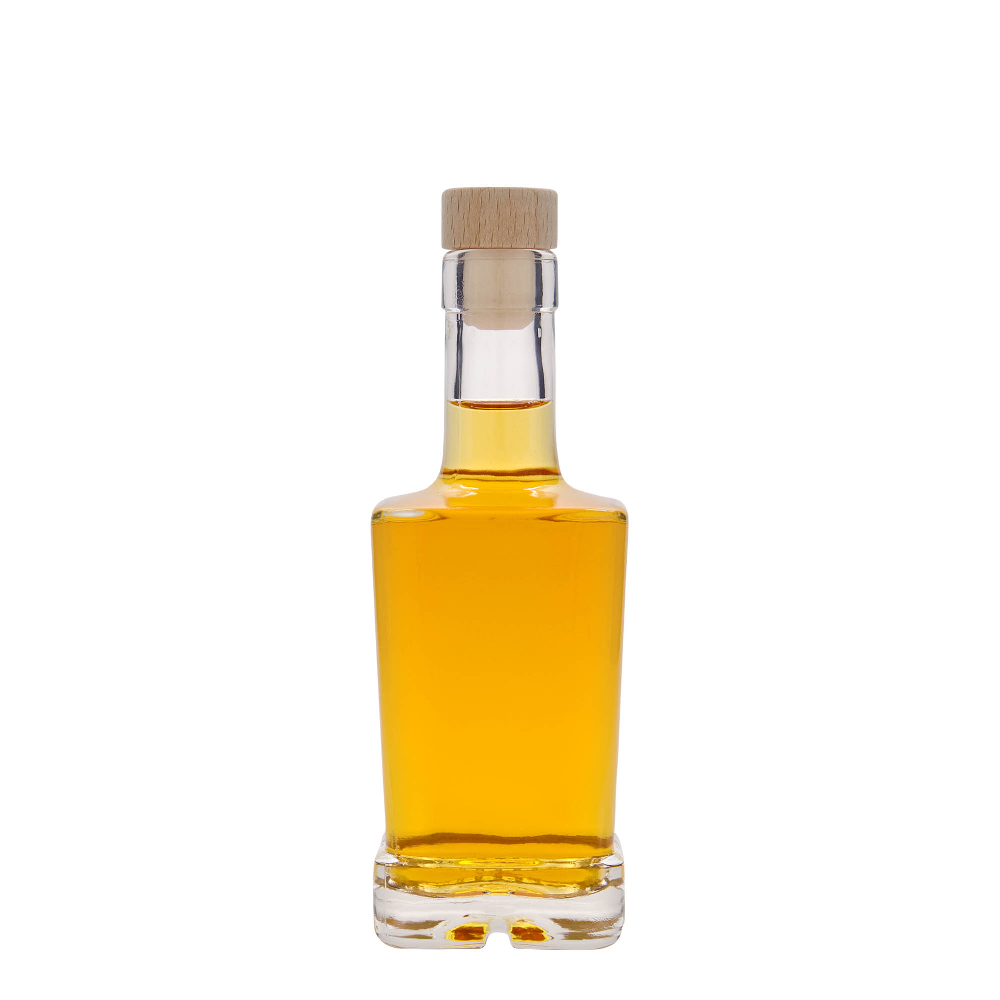 250 ml Glasflasche 'Rene', quadratisch, Mündung: Kork