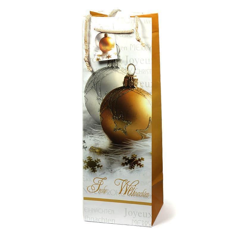 Flaschentasche, quadratisch, Papier, gold Flaschentasche, quadratisch, Papier, gold
