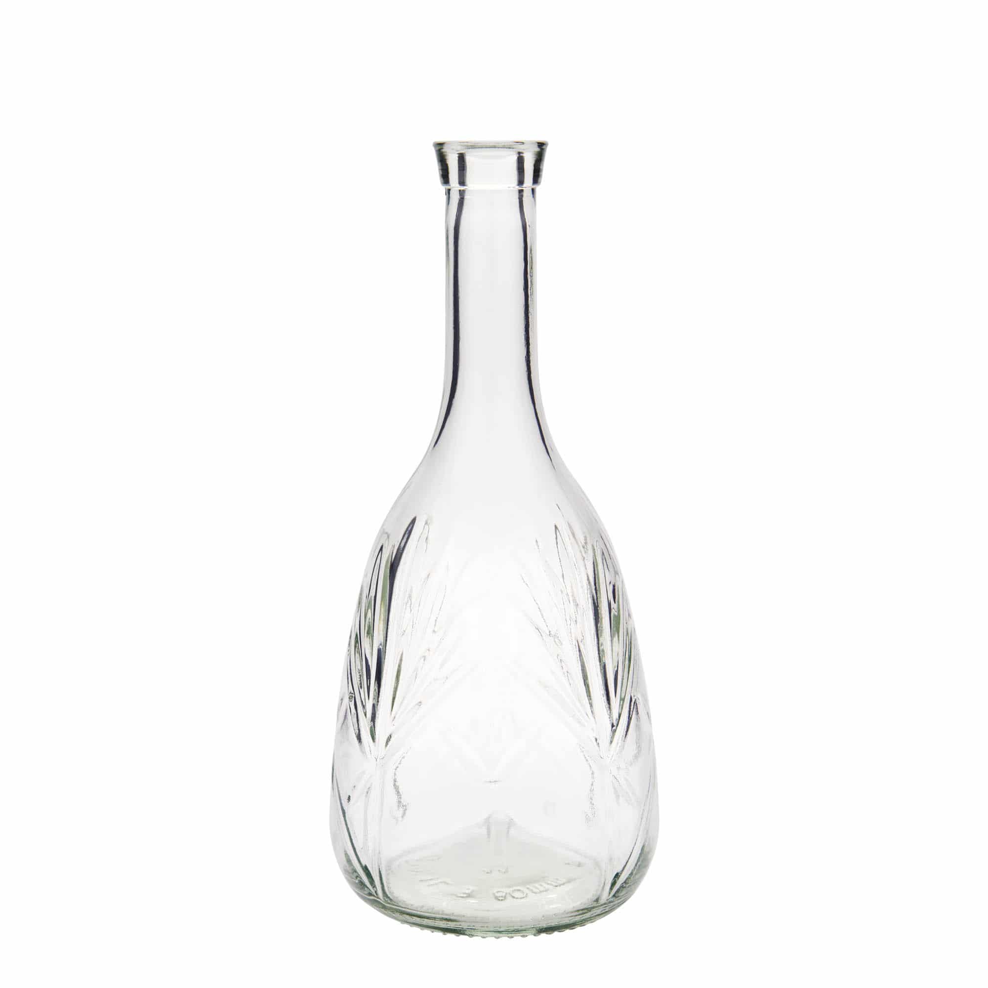 1.000 ml Glasflasche 'Reliefa', Mündung: Kork 1.000 ml Glasflasche 'Reliefa', Mündung: Kork