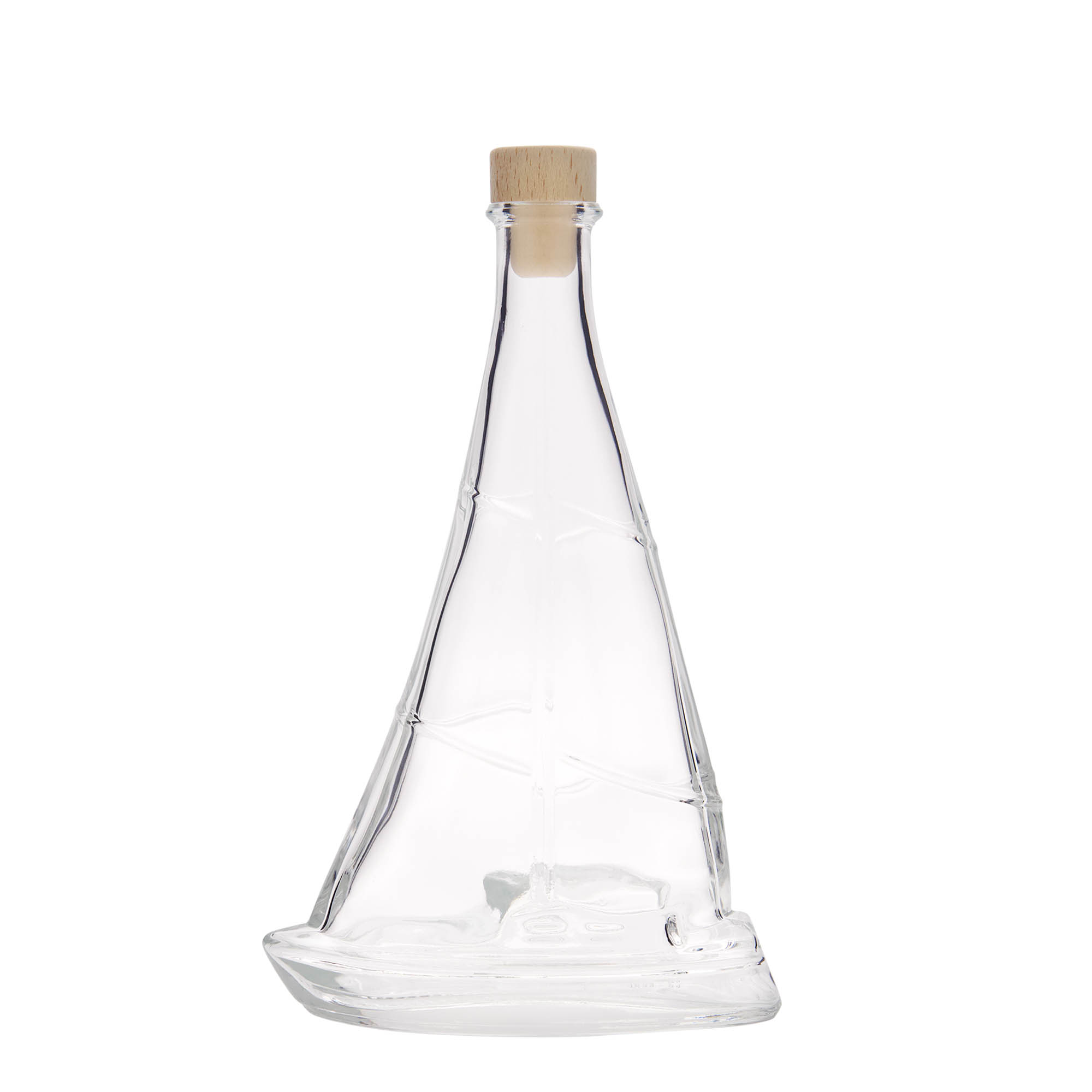 350 ml Glasflasche 'Segelboot', Mündung: Kork 350 ml Glasflasche 'Segelboot', Mündung: Kork
