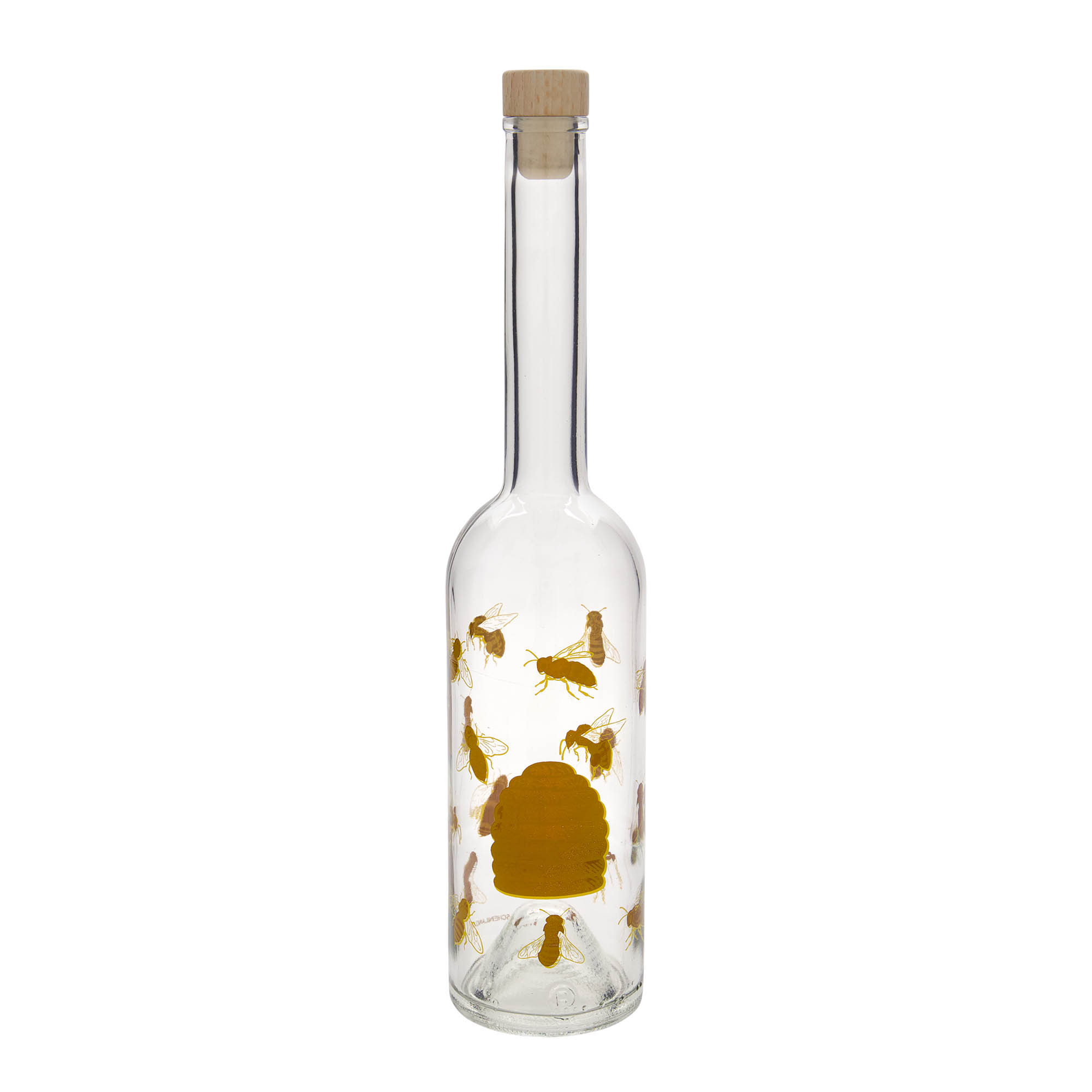 500 ml Glasflasche 'Opera', Motiv: Bienen, Mündung: Kork 500 ml Glasflasche 'Opera', Motiv: Bienen, Mündung: Kork