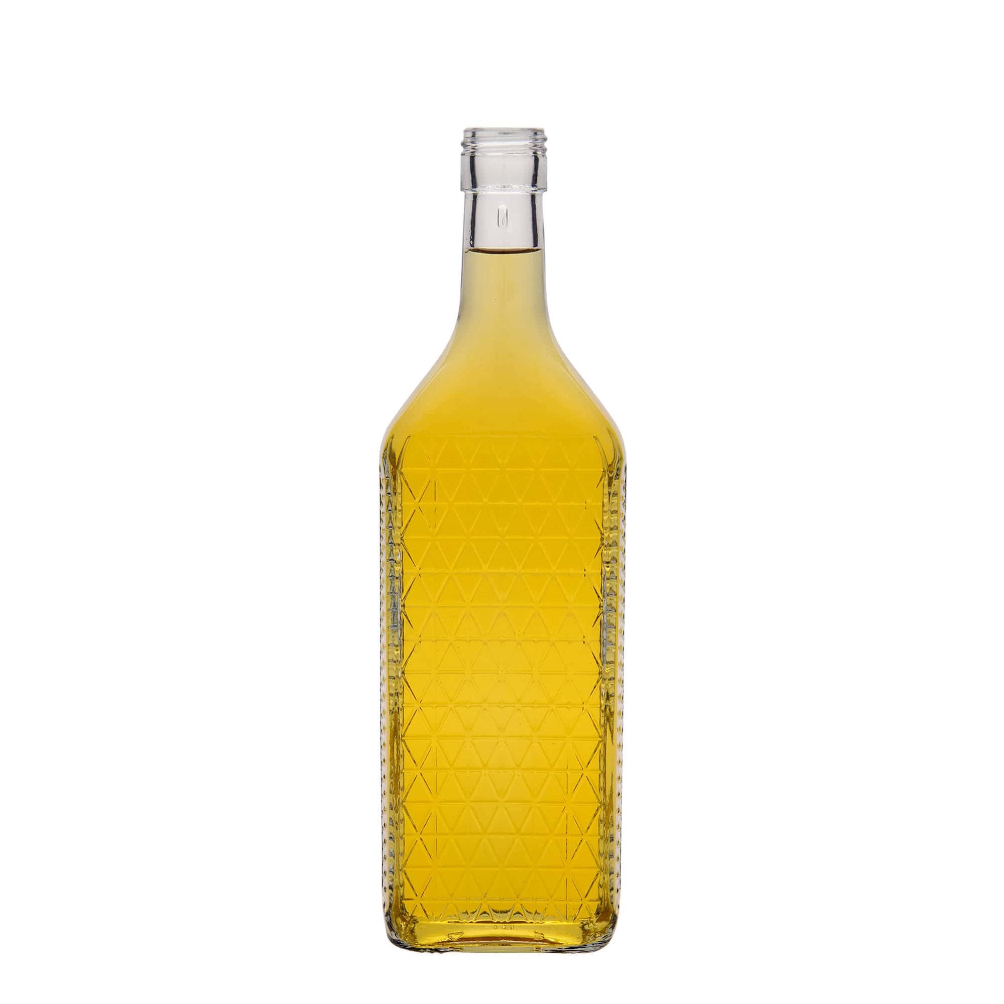 700 ml Glasflasche „Caruso“, rechteckig, Mündung: PP 31,5
