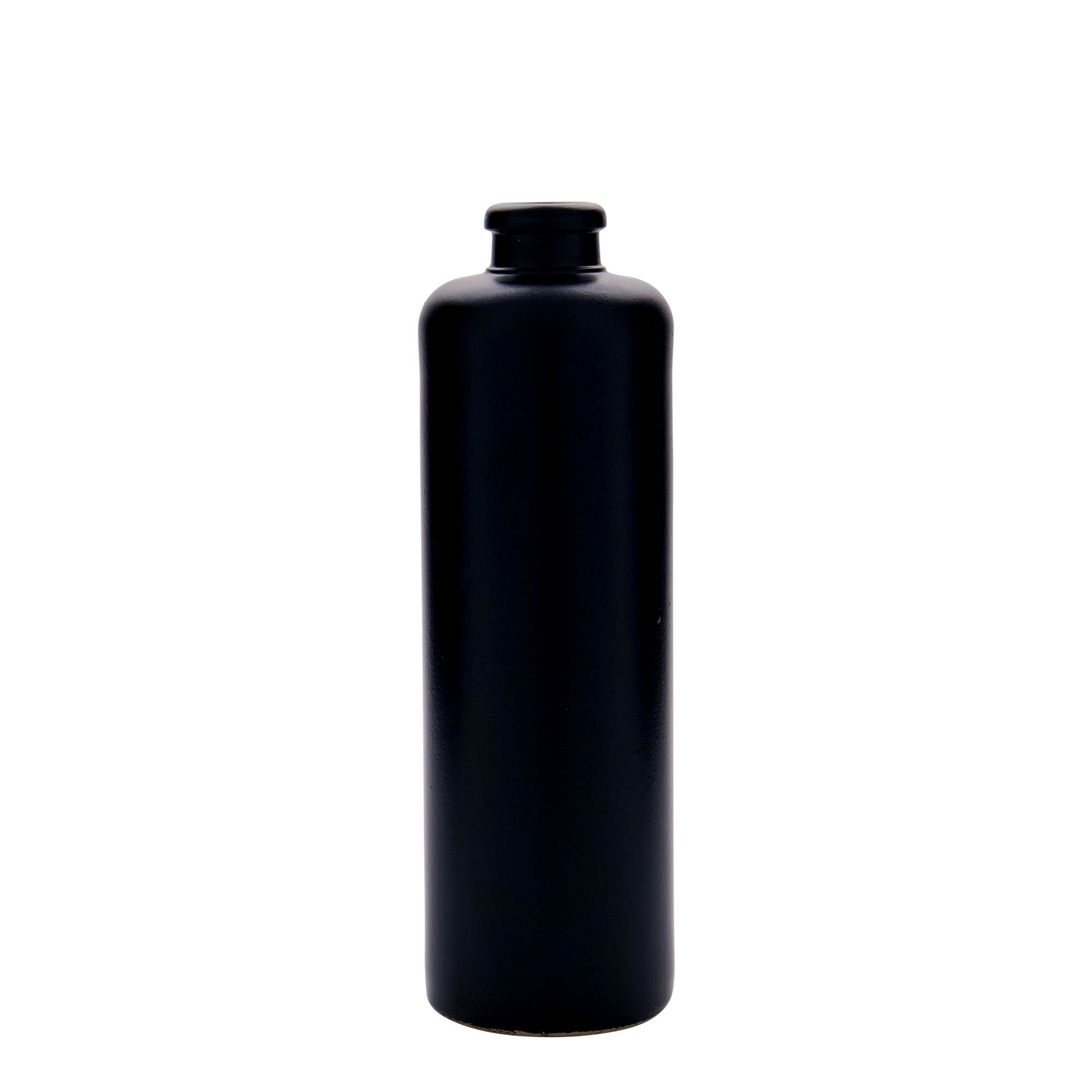 500 ml Tonkrug, Steinzeug, schwarz, Mündung: Kork