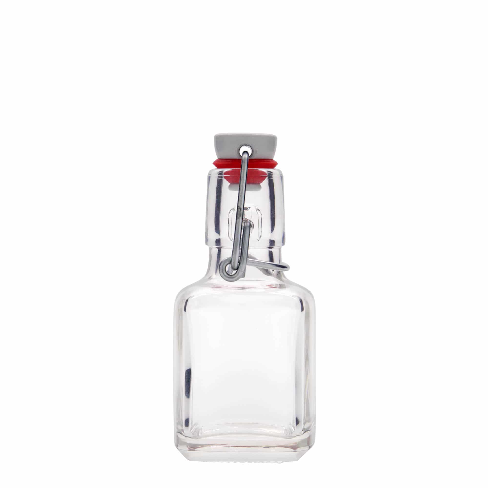 100 ml Glasflasche „Kubica“, quadratisch, Mündung: Bügelverschluss