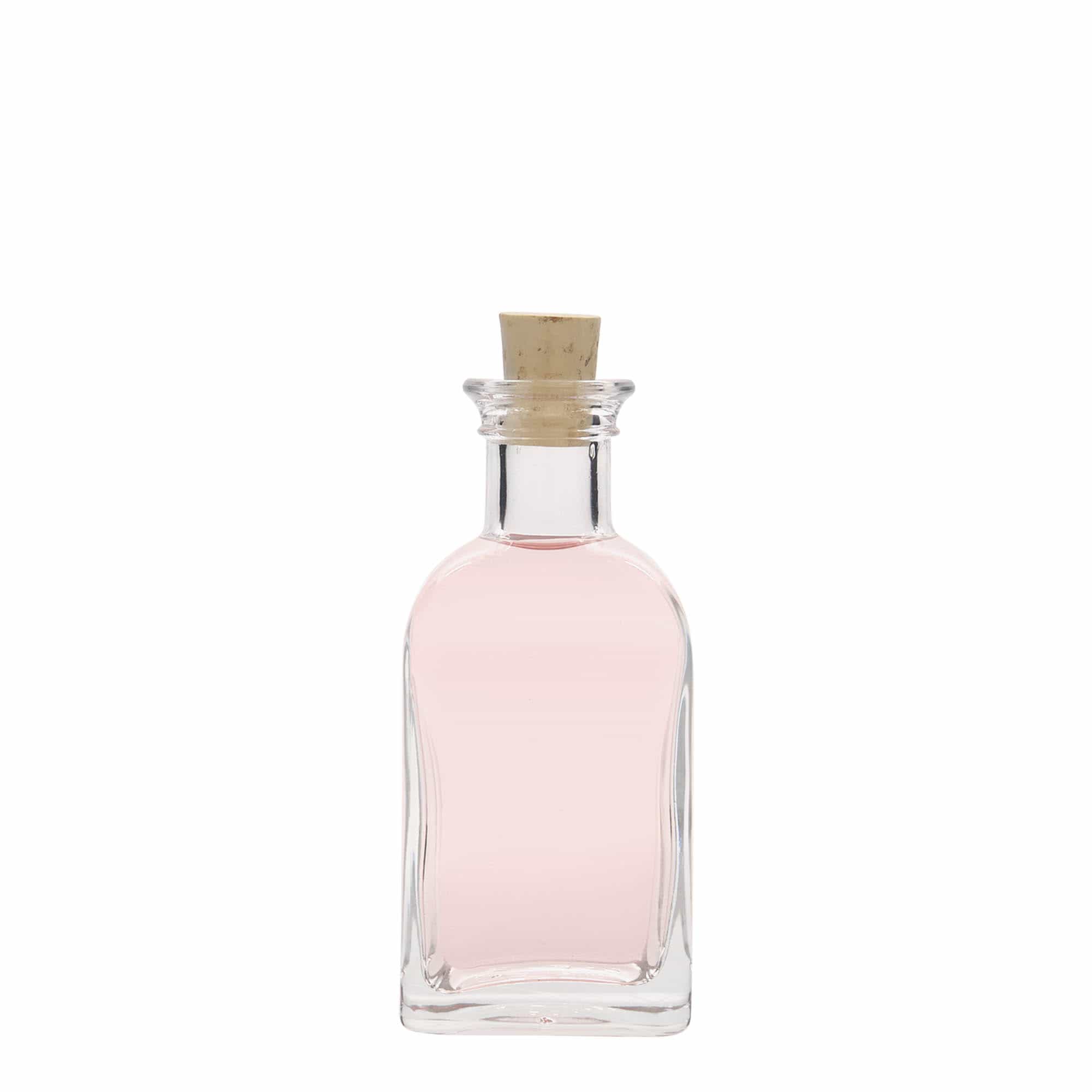 100 ml Glasflasche Apotheker Carré, quadratisch, Mündung: Kork