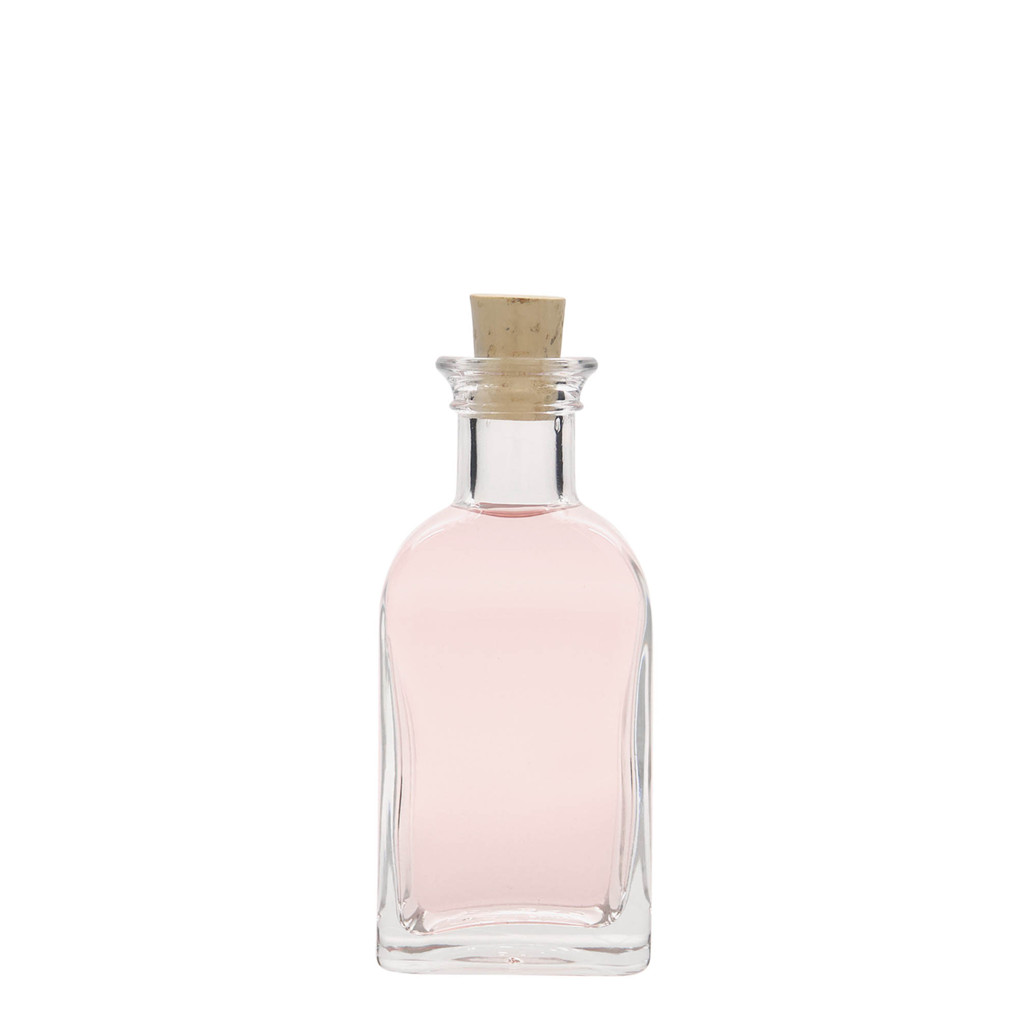 100 ml Glasflasche Apotheker Carré, quadratisch, Mündung: Kork