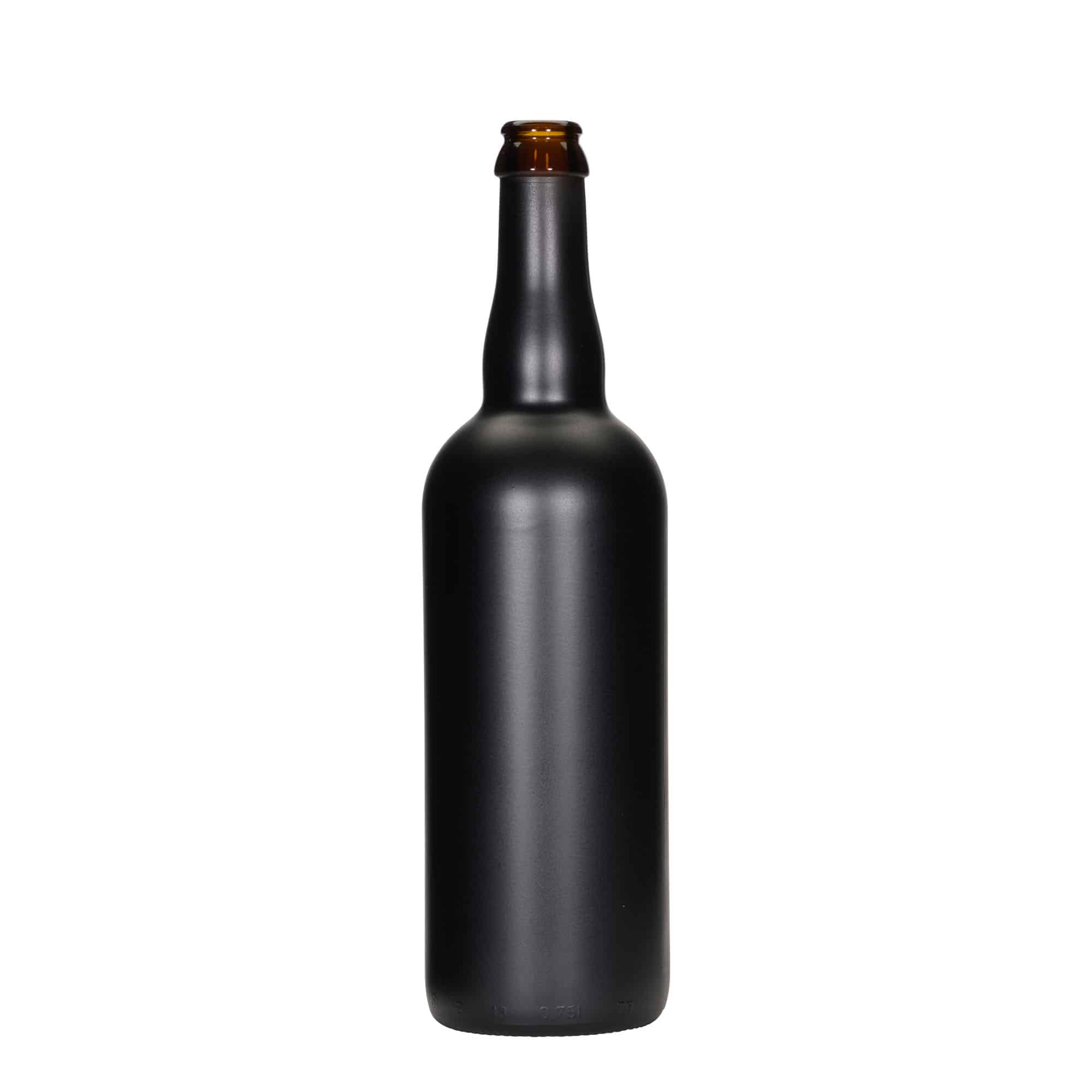 750 ml Bierflasche Belgien, Glas, schwarz, Mündung: Kronkork 750 ml Bierflasche Belgien, Glas, schwarz, Mündung: Kronkork
