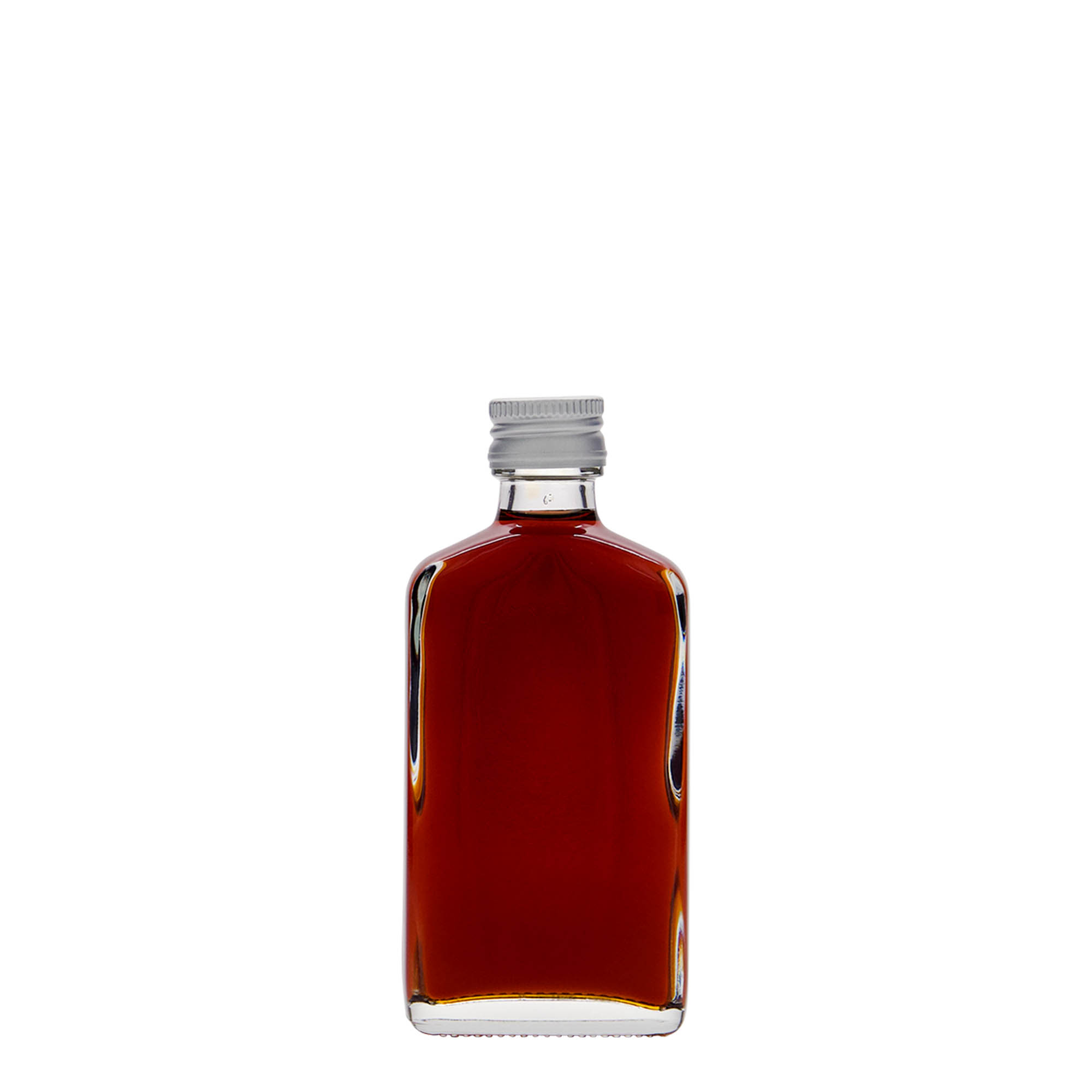 50 ml Taschenflasche, rechteckig, Glas, Mündung: PP 18