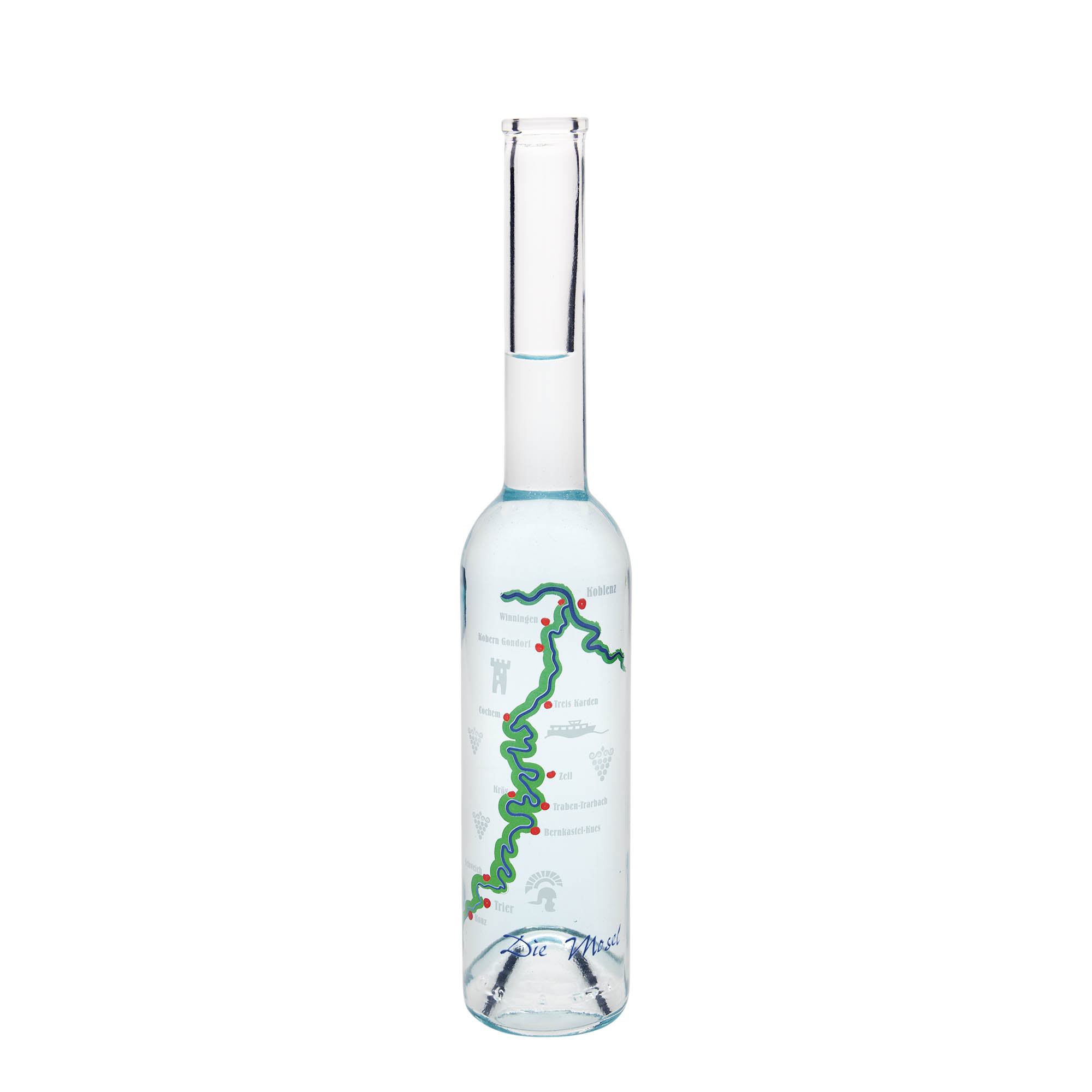 350 ml Glasflasche 'Opera', Motiv: Mosel, Mündung: Kork 350 ml Glasflasche 'Opera', Motiv: Mosel, Mündung: Kork