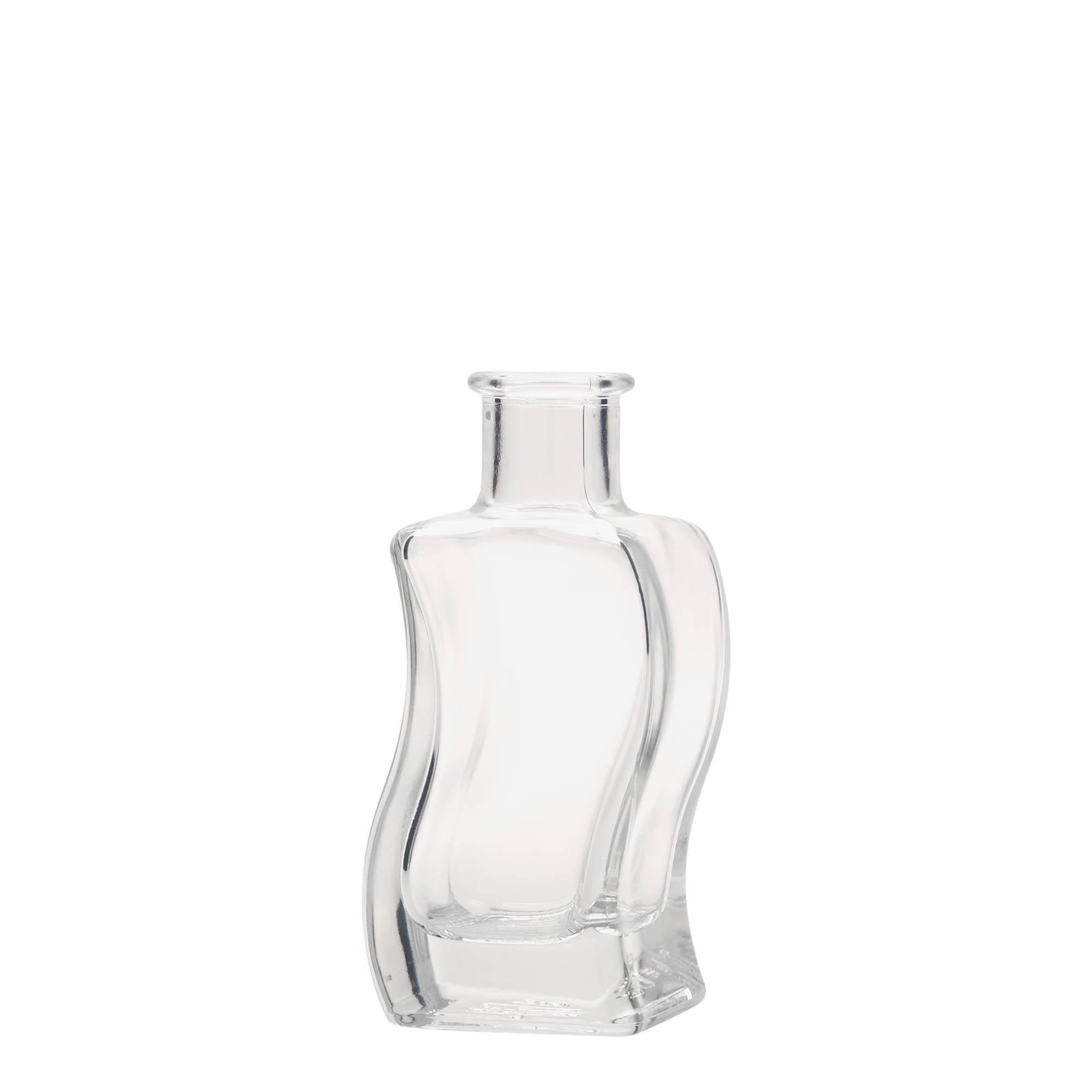 100 ml Glasflasche „Welle“, quadratisch, Mündung: Kork