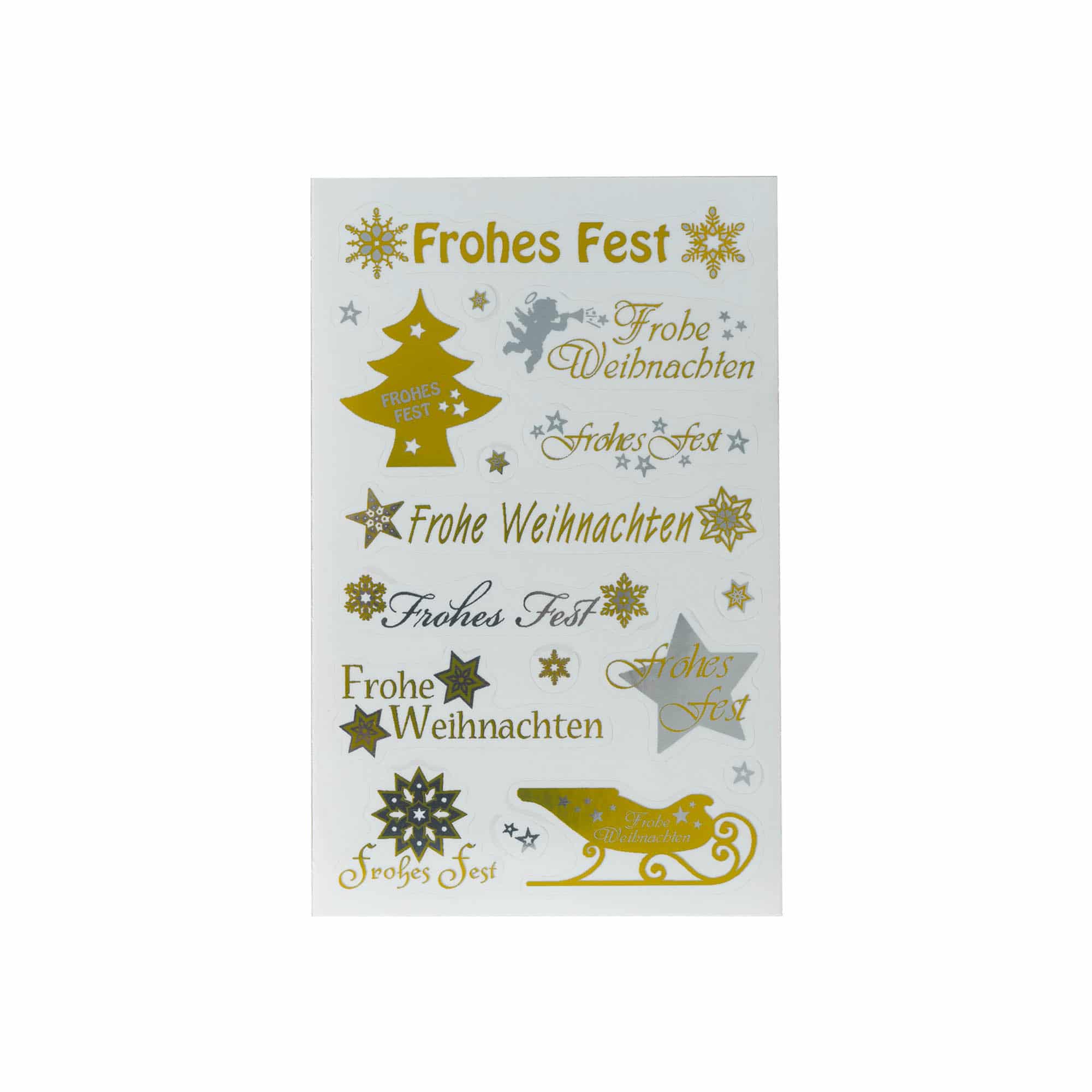 Zweckform Sticker „Weihnachten“, Papier, gold-silber