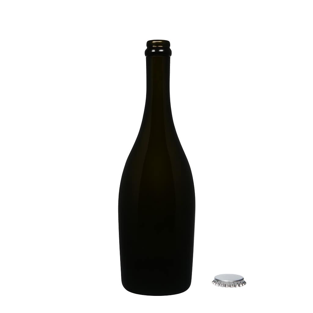 750 ml Sektflasche „Carmen“, Glas, antikgrün, Mündung: Kronkorken