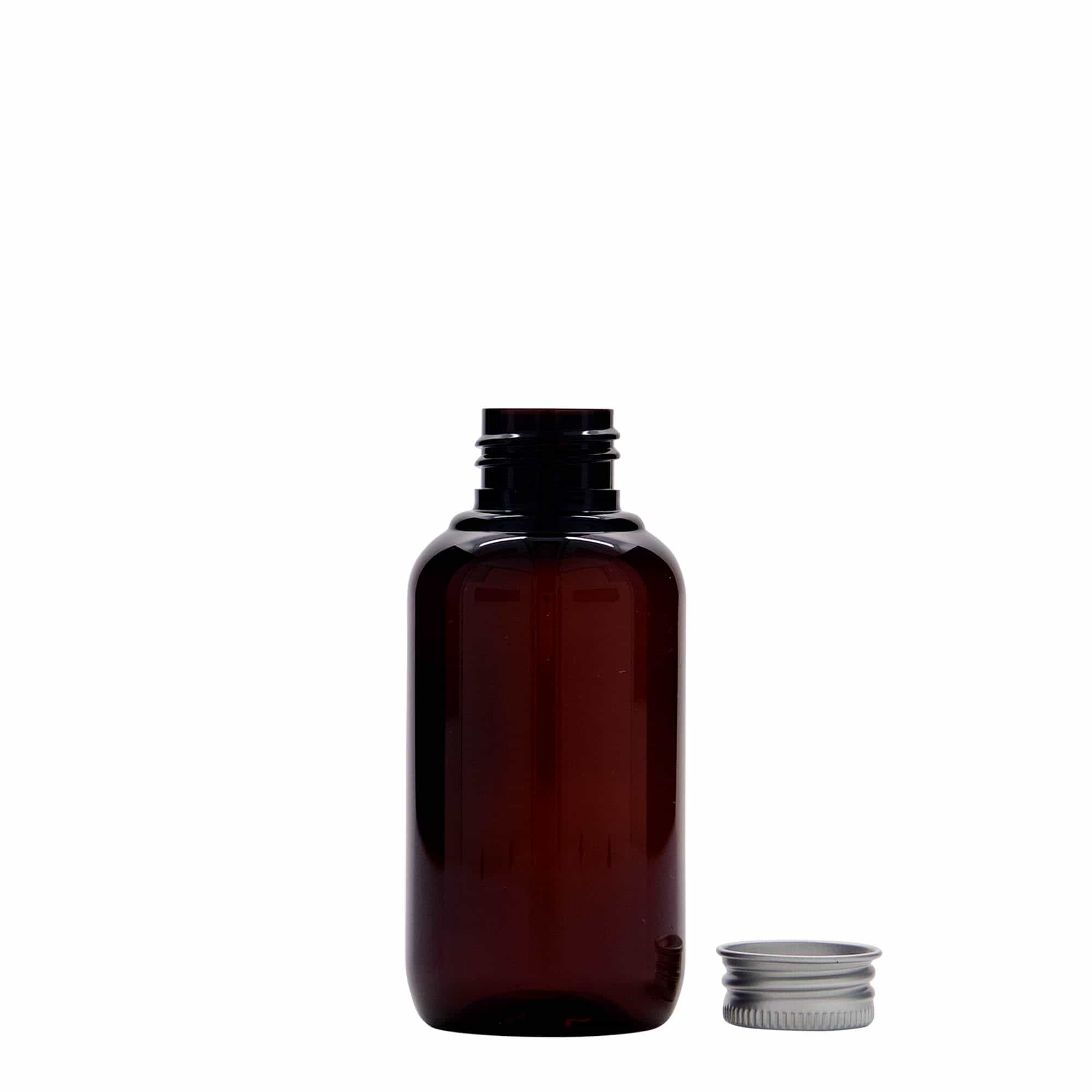 100 ml Recycling-Kunststoffflasche „Victor's Best“, PCR, braun, Mündung:  24/410