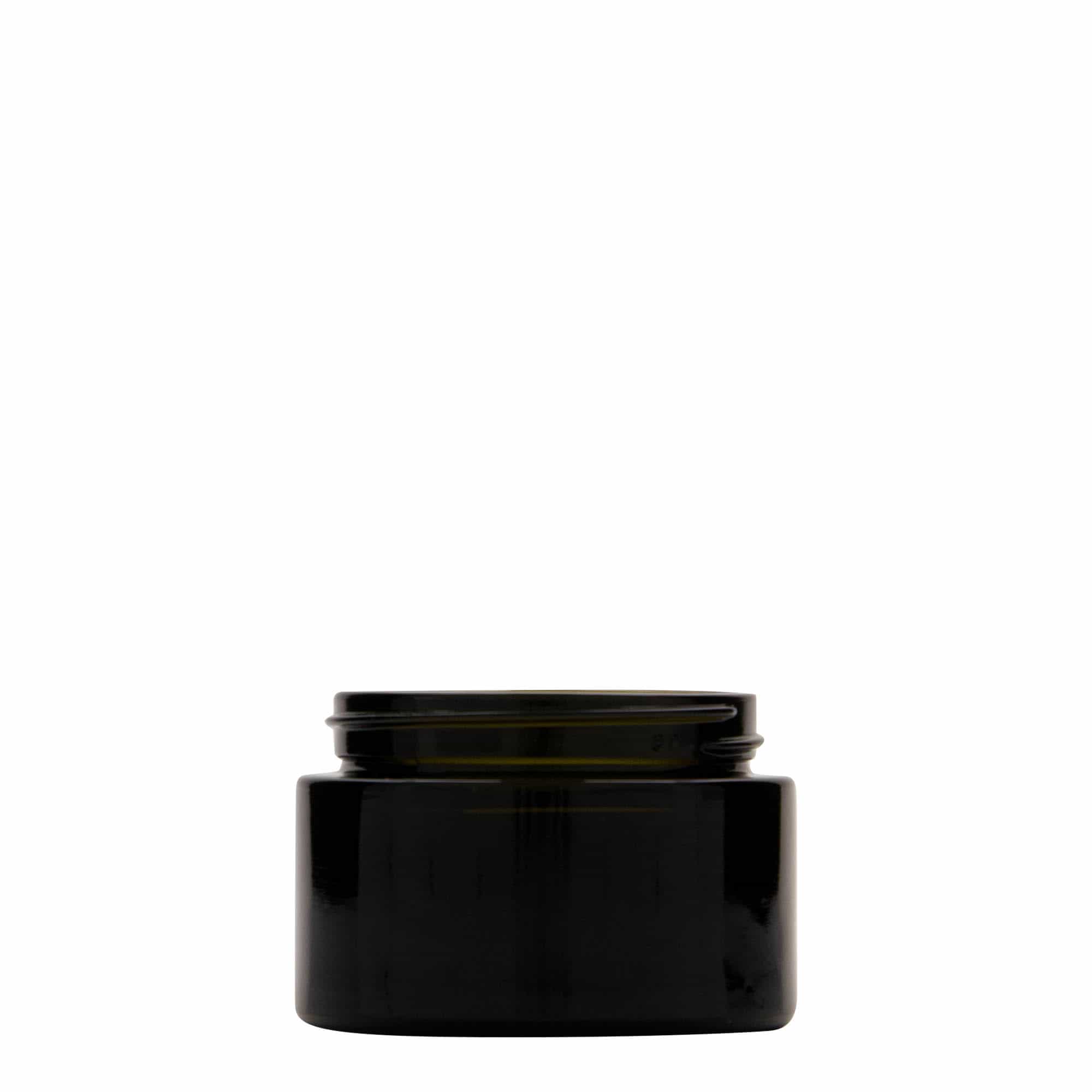 50 ml Recycling-Tiegel „Floria“, Glas, antikgrün, Mündung:  58/400