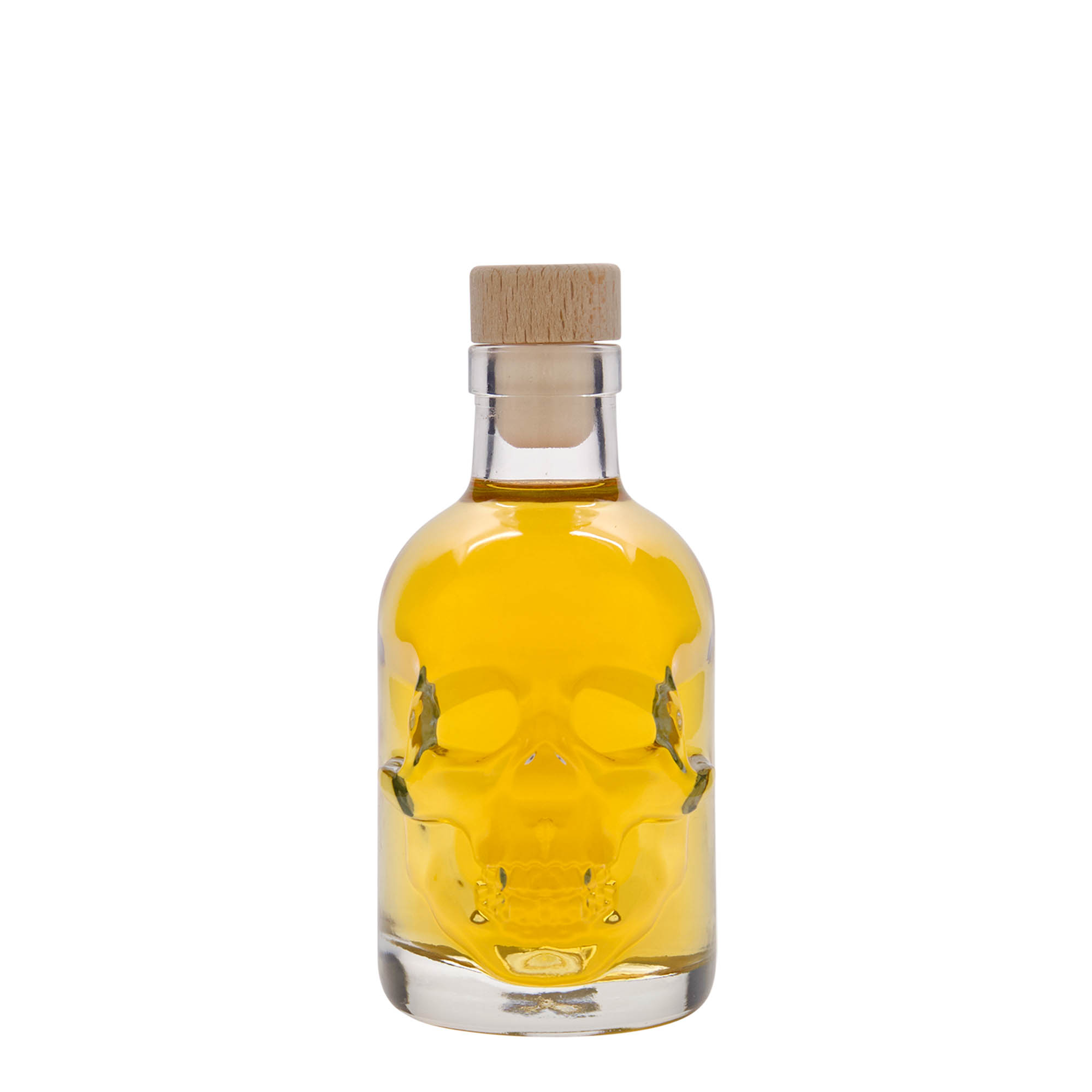 200 ml Glasflasche „Totenkopf“, Mündung: Kork