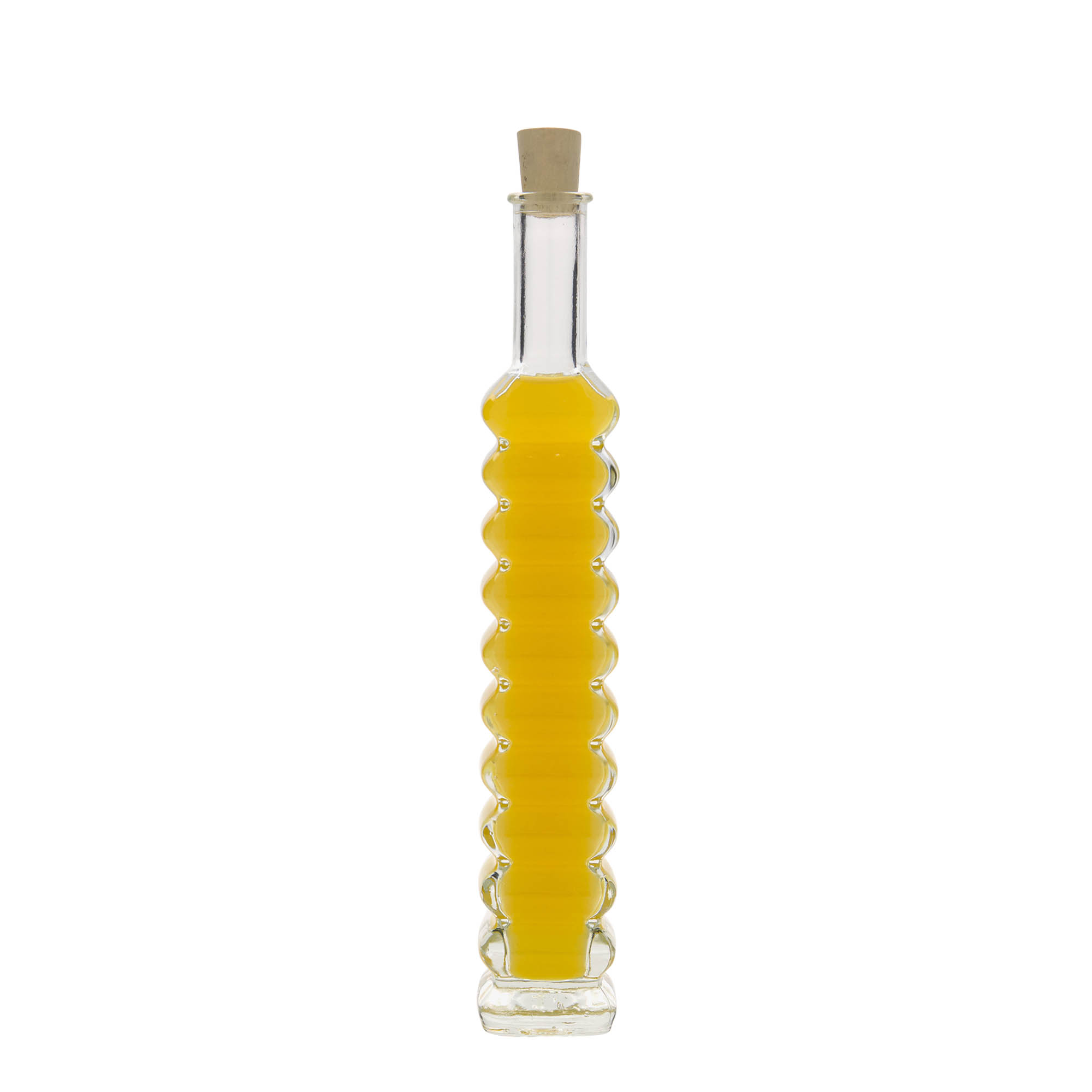 100 ml Glasflasche 'Roma', quadratisch, Mündung: Kork