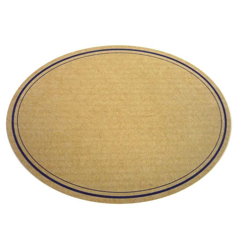 Naturetikett, oval, Papier, blau-braun Naturetikett, oval, Papier, blau-braun