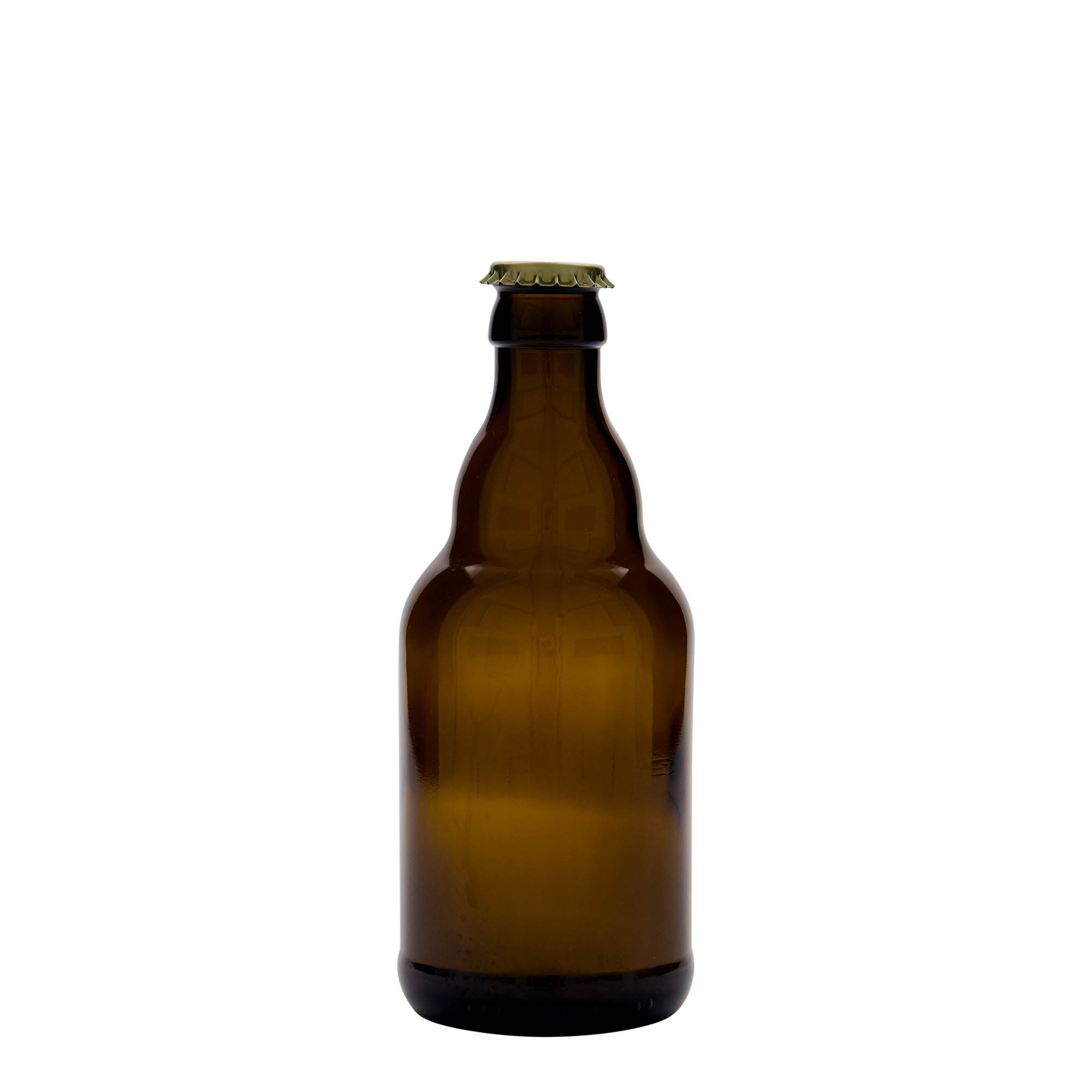 330 ml Bierflasche „Steinie“, Glas, braun, Mündung: Kronkorken