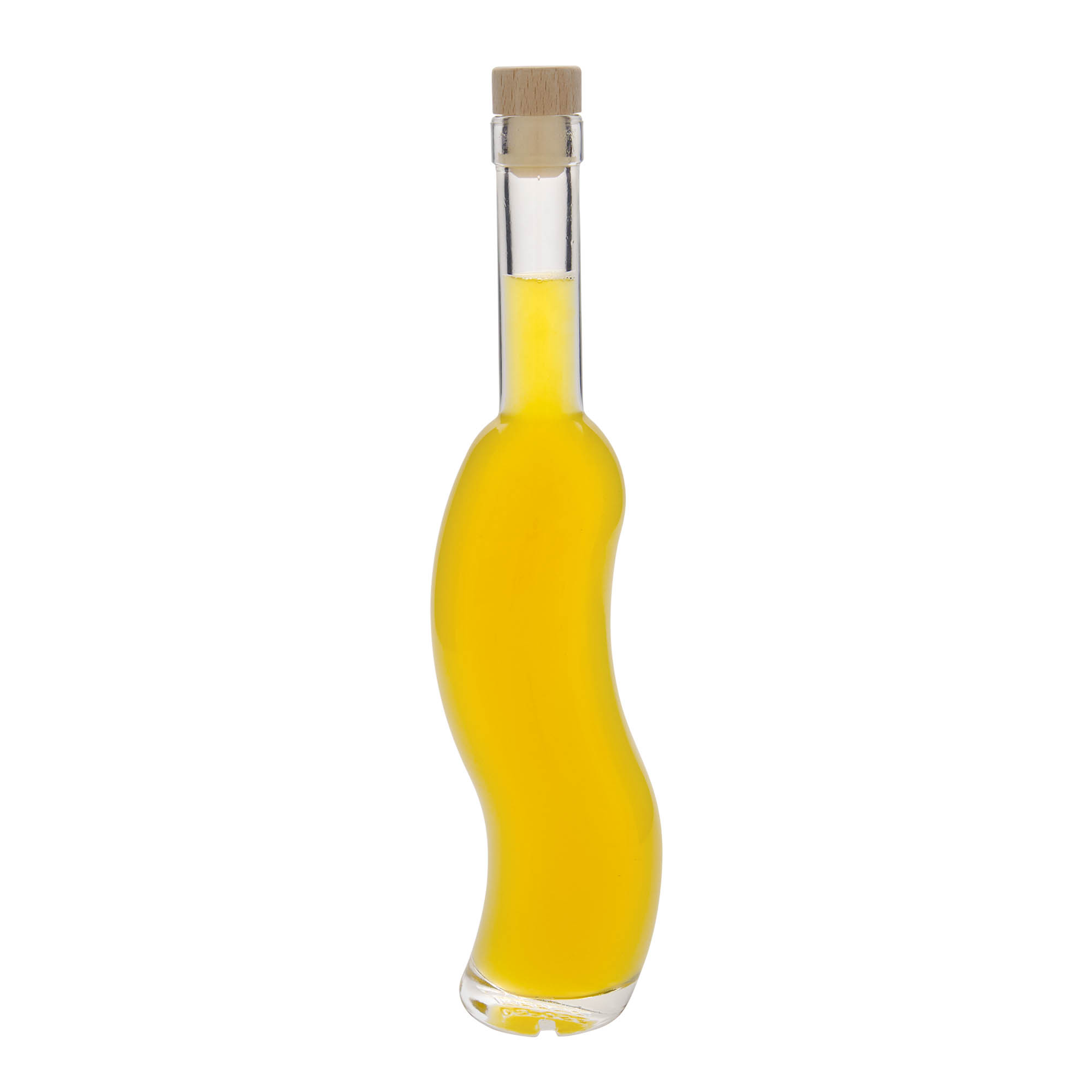 350 ml Glasflasche 'La-Ola', halbrund, Mündung: Kork 350 ml Glasflasche 'La-Ola', halbrund, Mündung: Kork