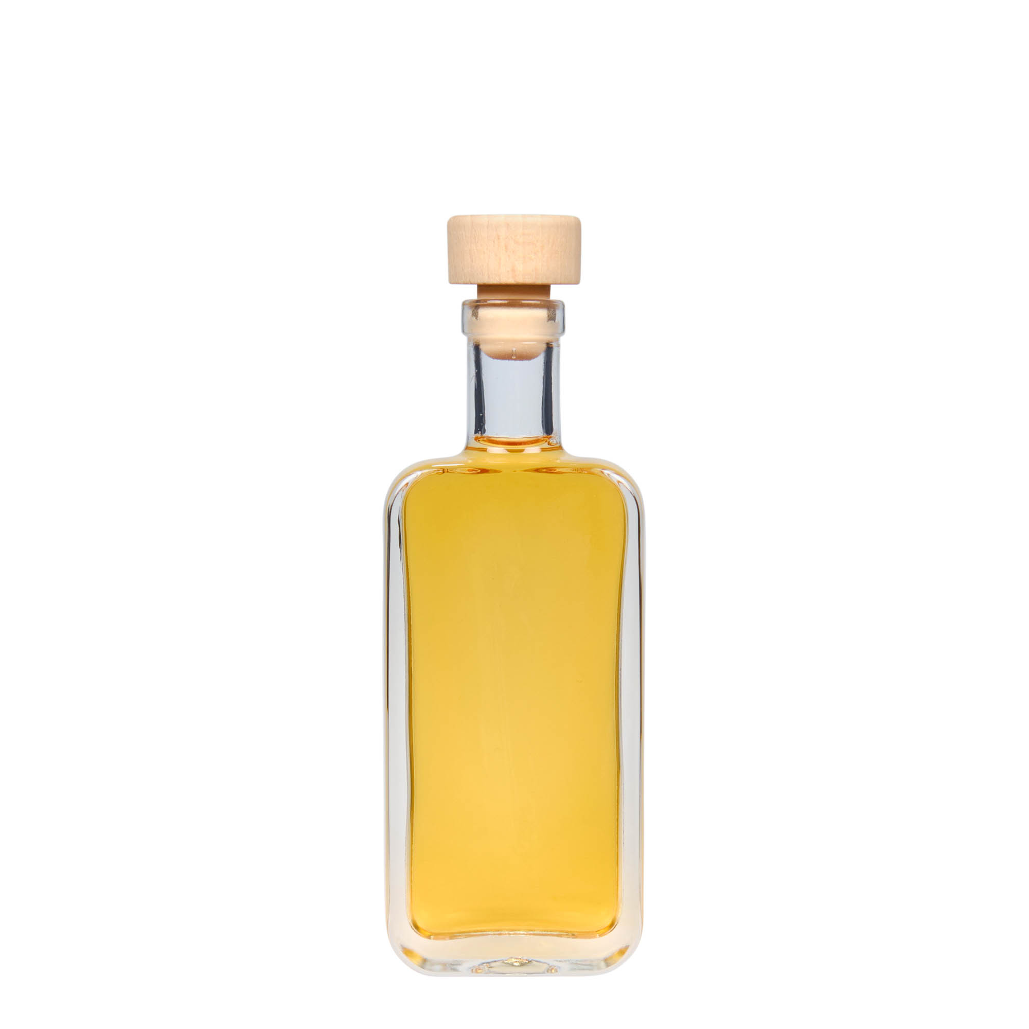 100 ml Glasflasche 'Nice', rechteckig, Mündung: Kork