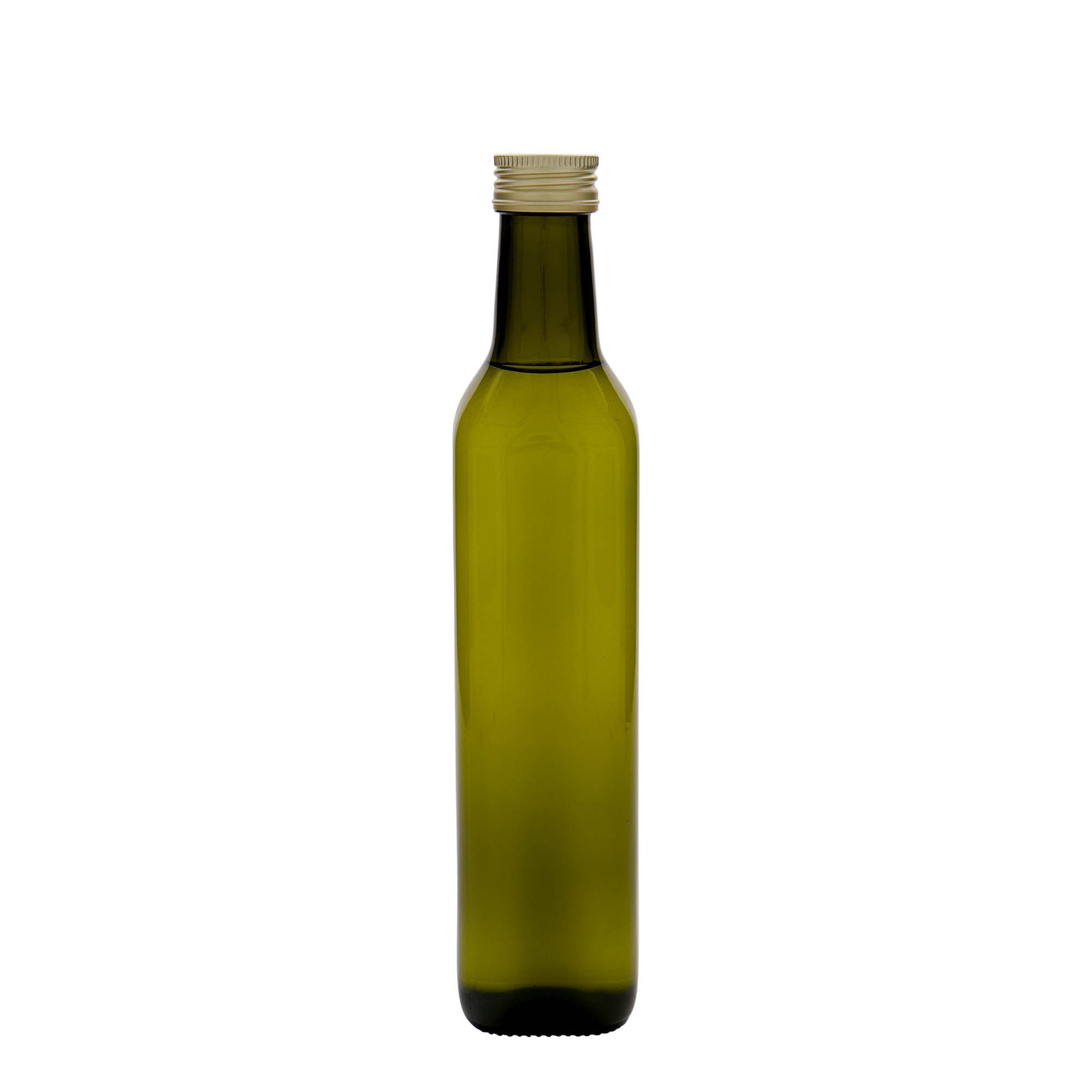 500 ml Glasflasche „Marasca“, quadratisch, antikgrün, Mündung: PP 31,5