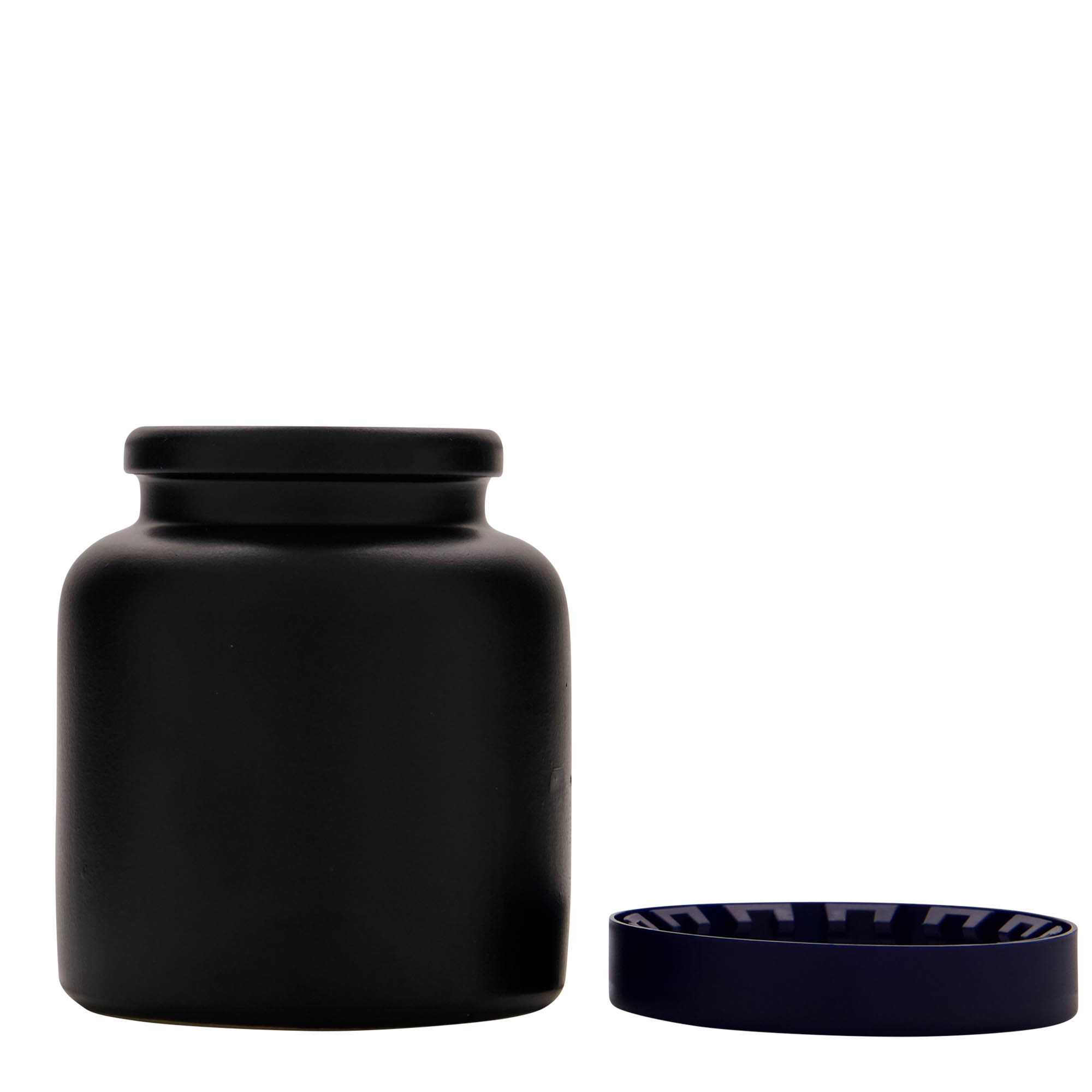 270 ml Steinzeugtopf, Keramik, schwarz, Mündung: Stülpdeckel 270 ml Steinzeugtopf, Keramik, schwarz, Mündung: Stülpdeckel