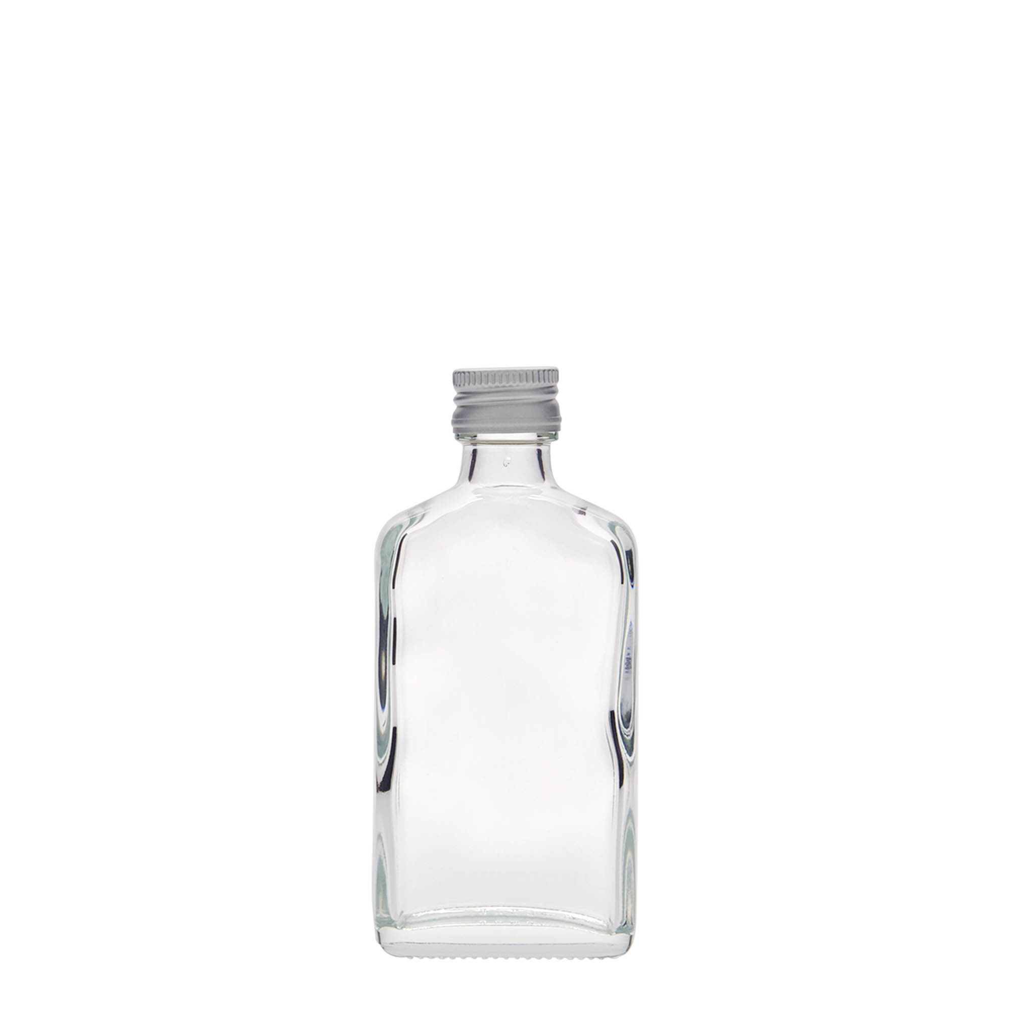50 ml Taschenflasche, rechteckig, Glas, Mündung: PP 18 50 ml Taschenflasche, rechteckig, Glas, Mündung: PP 18