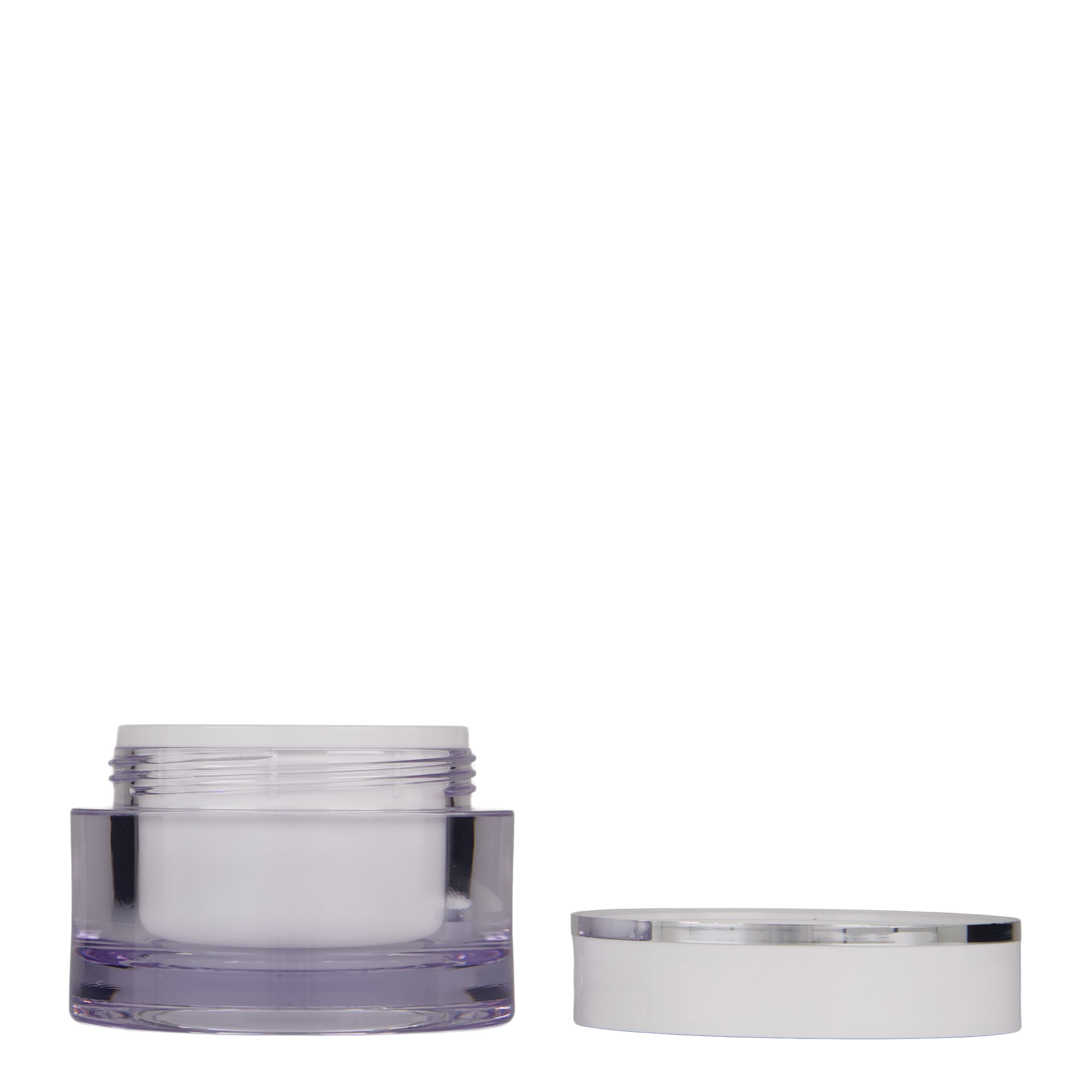 50 ml Tiegel, SAN-Kunststoff, weiß, Mündung: Schraubverschluss 50 ml Tiegel, SAN-Kunststoff, weiß, Mündung: Schraubverschluss