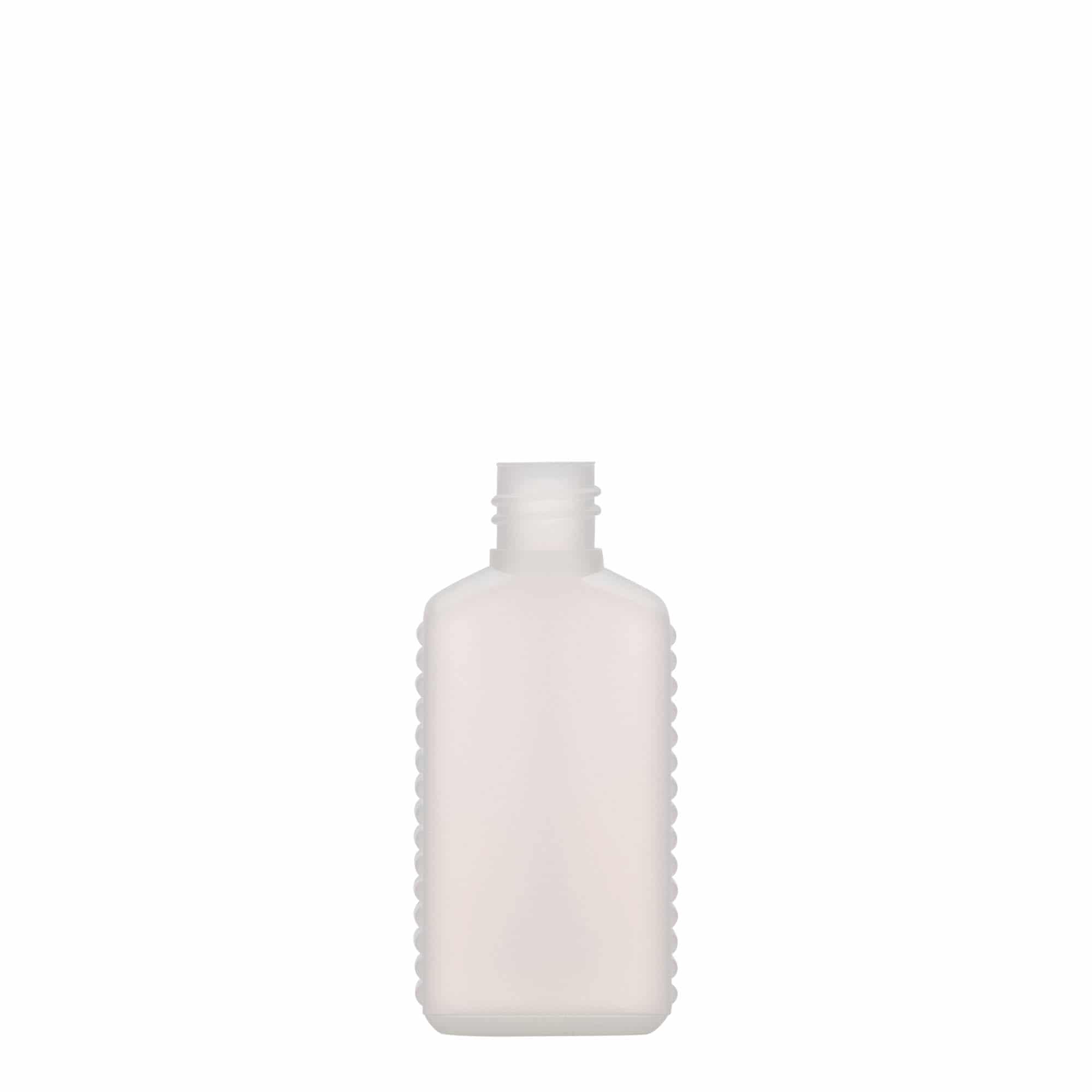 50 ml Kanisterflasche Enghals, rechteckig, HDPE-Kunststoff, natur, Mündung: DIN 18 50 ml Kanisterflasche Enghals, rechteckig, HDPE-Kunststoff, natur, Mündung: DIN 18