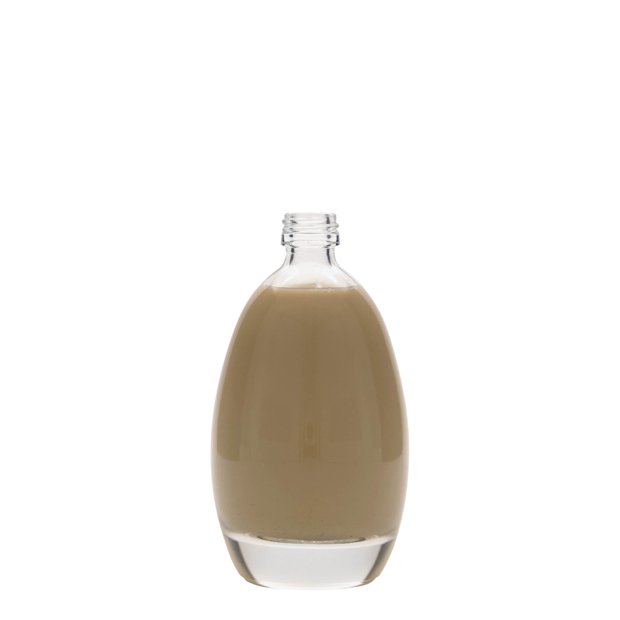 100 ml Glasflasche 'Ei', Mündung: PP 18 100 ml Glasflasche 'Ei', Mündung: PP 18