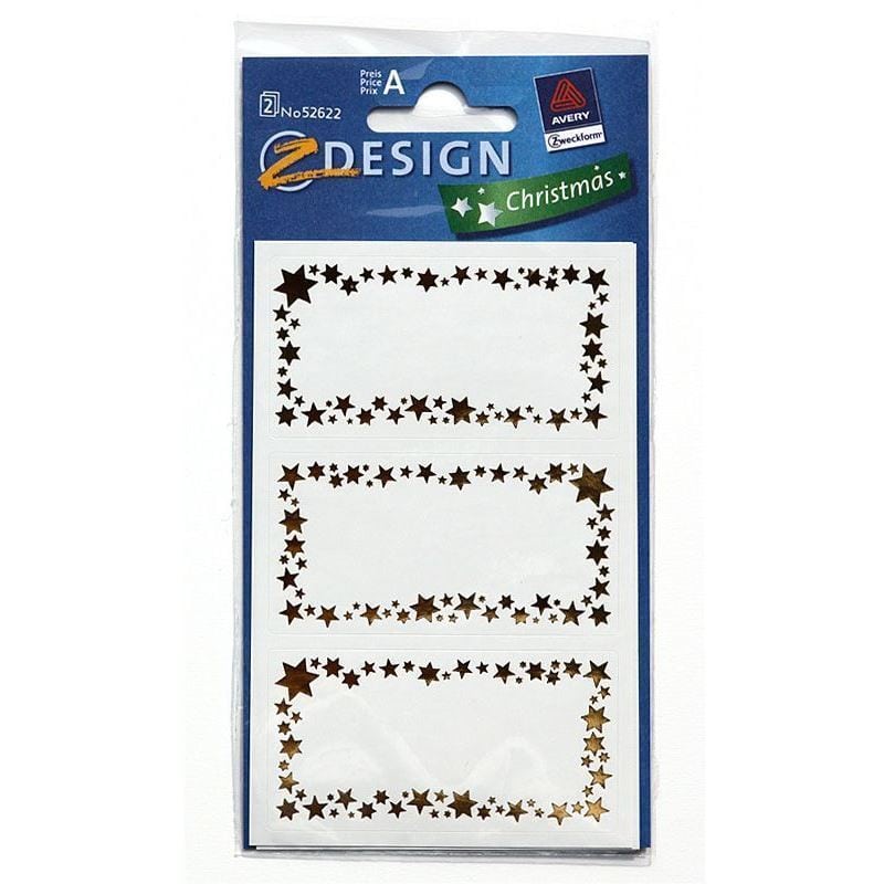 Zweckform Etiketten „Sternenrahmen“, Papier, gold