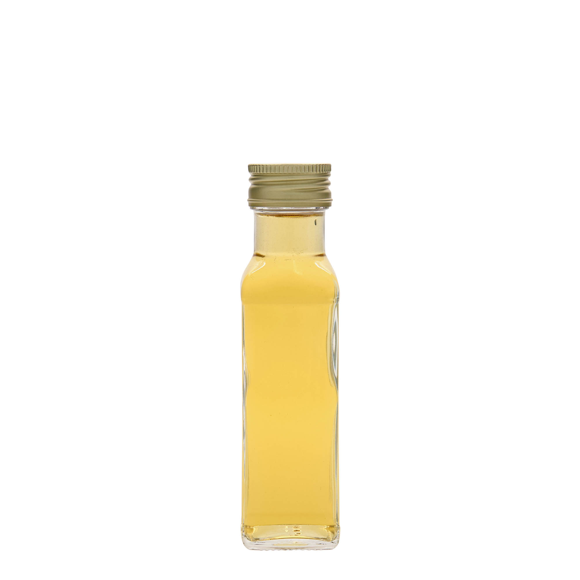 100 ml Glasflasche 'Marasca', quadratisch, Mündung: PP 31,5 100 ml Glasflasche 'Marasca', quadratisch, Mündung: PP 31,5