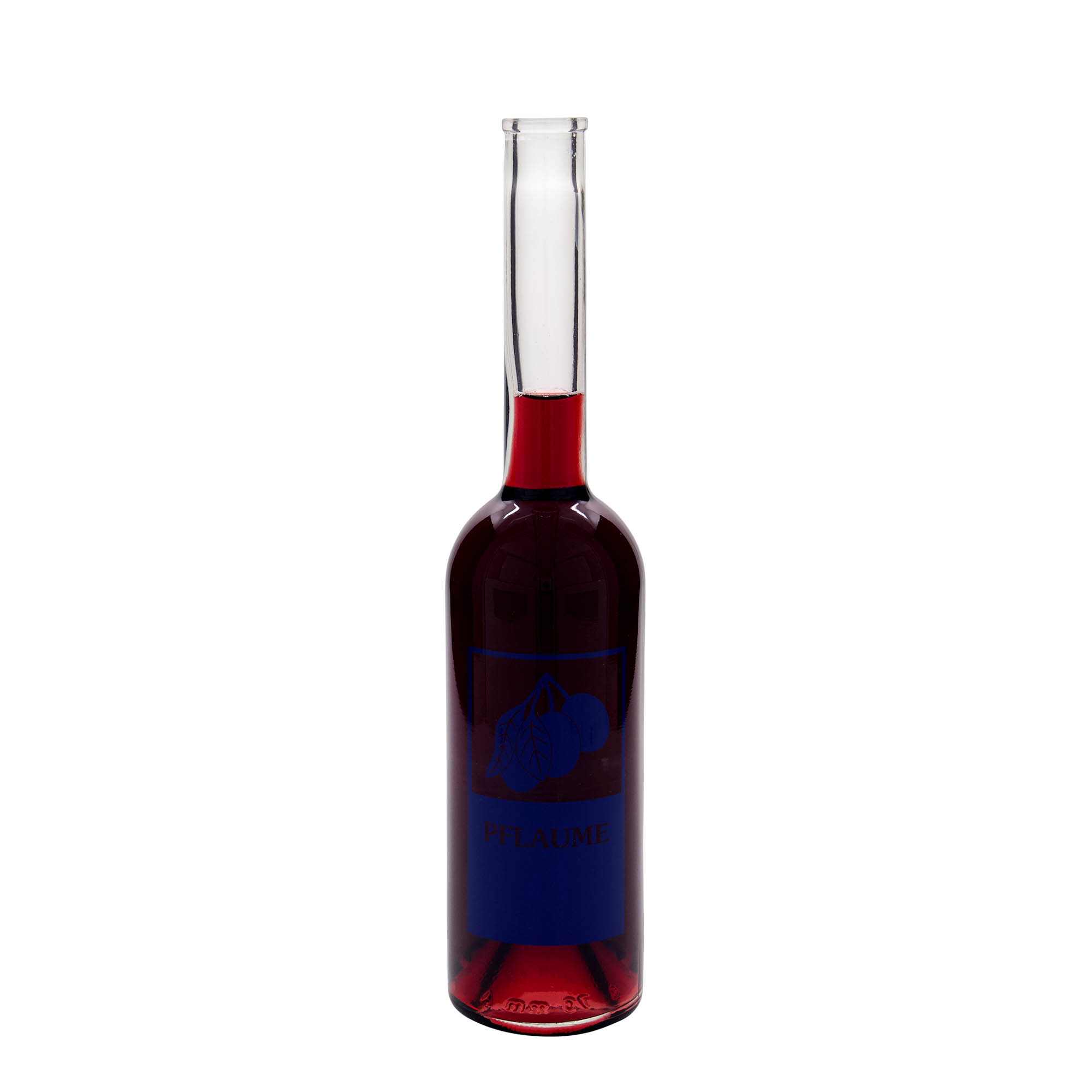 500 ml Glasflasche 'Opera', Motiv: Pflaume, Mündung: Kork 500 ml Glasflasche 'Opera', Motiv: Pflaume, Mündung: Kork