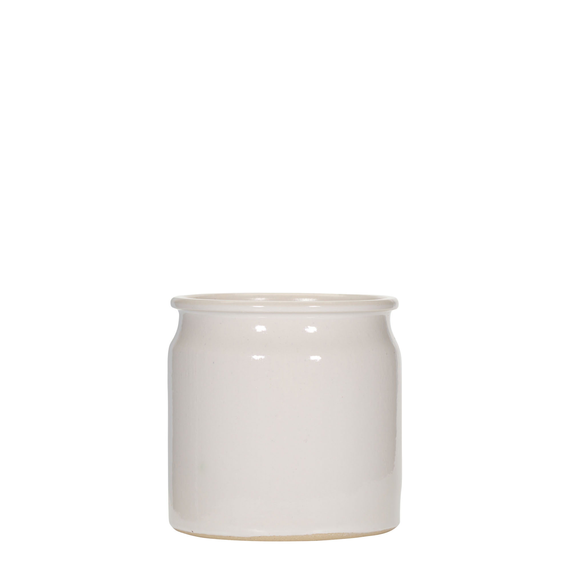 160 ml Steinzeugtopf, Keramik, weiß, Mündung: Kork