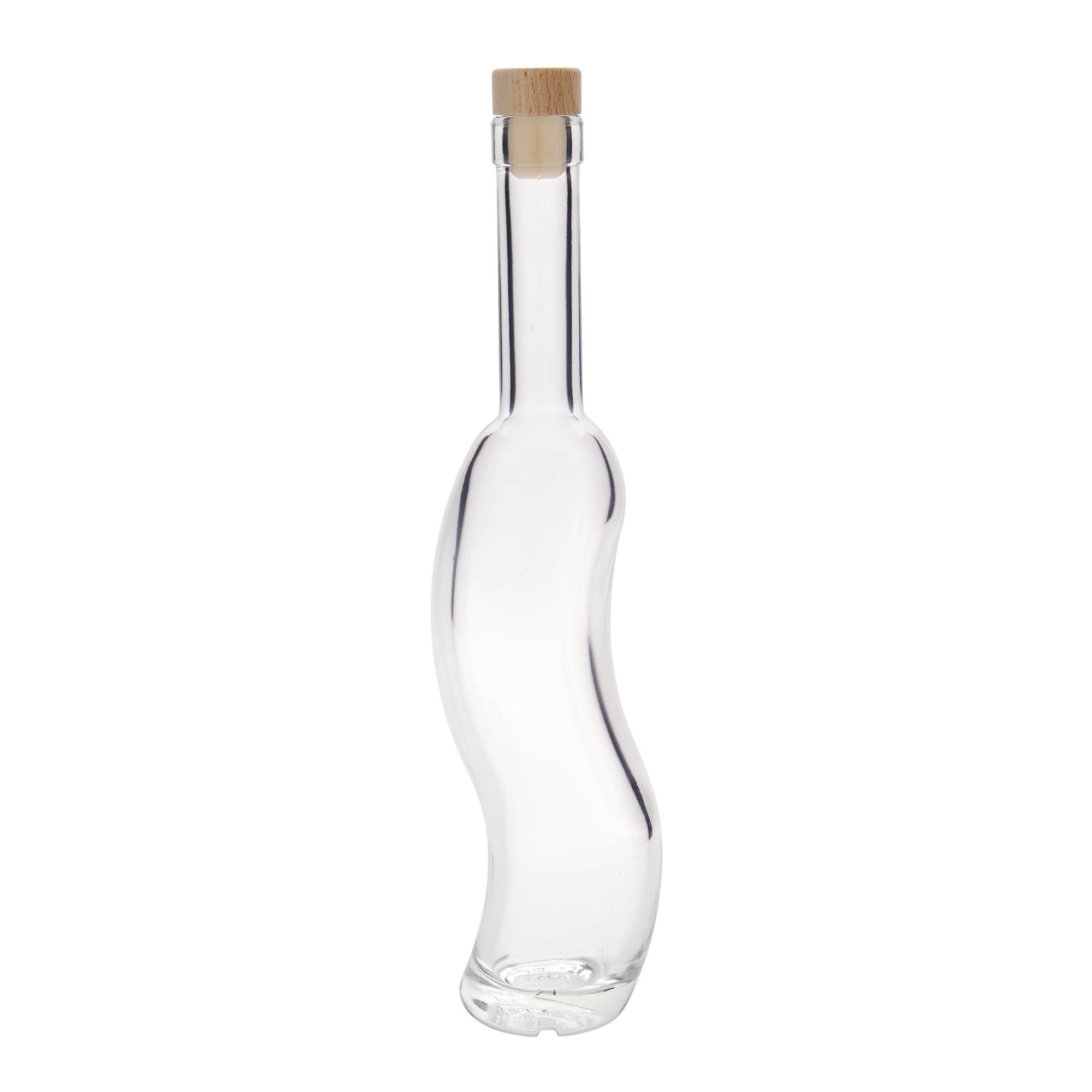 350 ml Glasflasche 'La-Ola', halbrund, Mündung: Kork