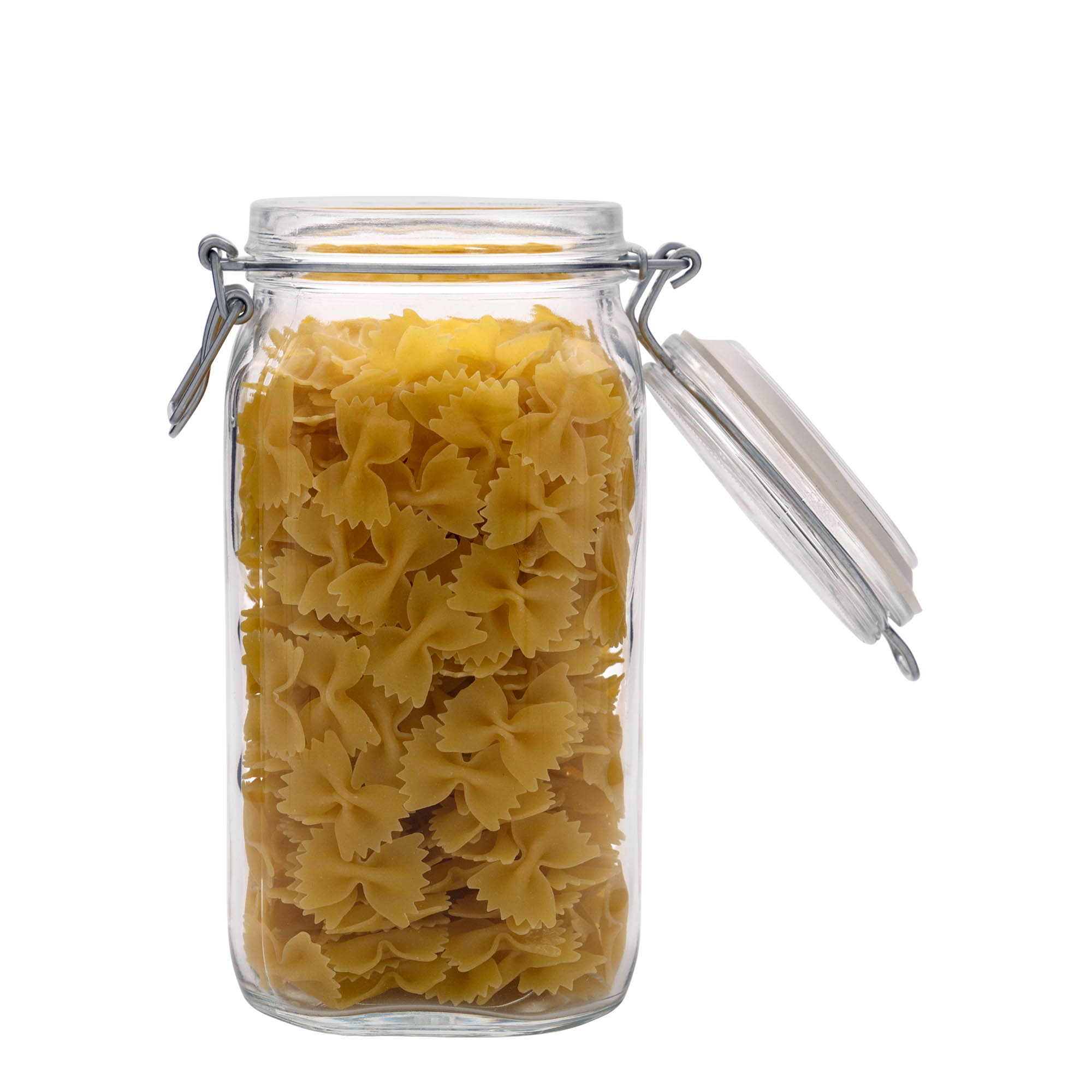 1.500 ml Drahtbügelglas 'Fido', quadratisch, Mündung: Drahtbügelverschluss 1.500 ml Drahtbügelglas 'Fido', quadratisch, Mündung: Drahtbügelverschluss