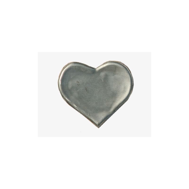 Zinnetikett „Herz“, Metall, silber