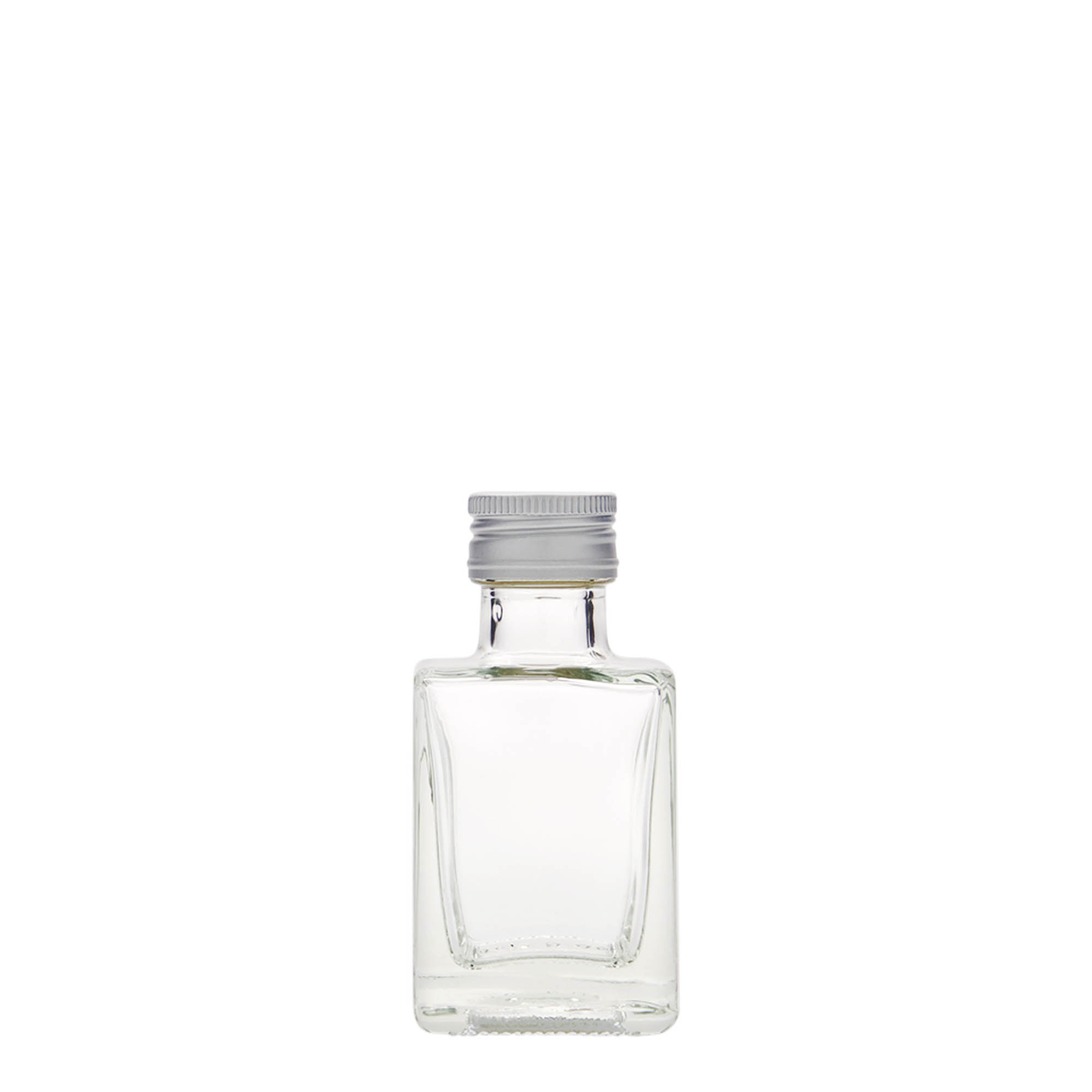 50 ml Glasflasche 'Cube', quadratisch, Mündung: PP 24 50 ml Glasflasche 'Cube', quadratisch, Mündung: PP 24