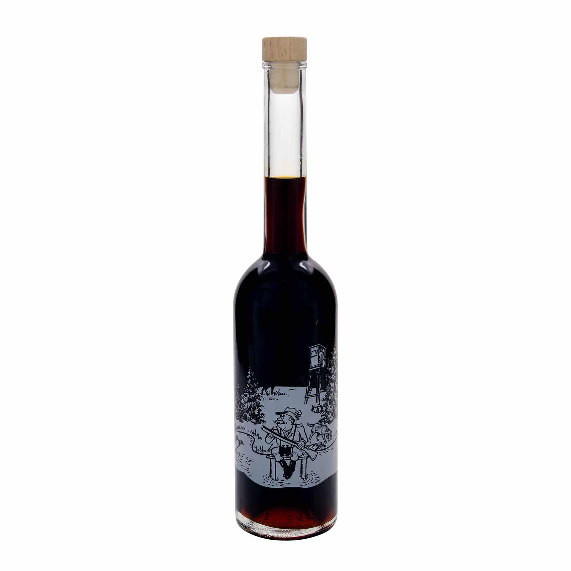 500 ml Glasflasche 'Opera', Motiv: Jäger, Mündung: Kork
