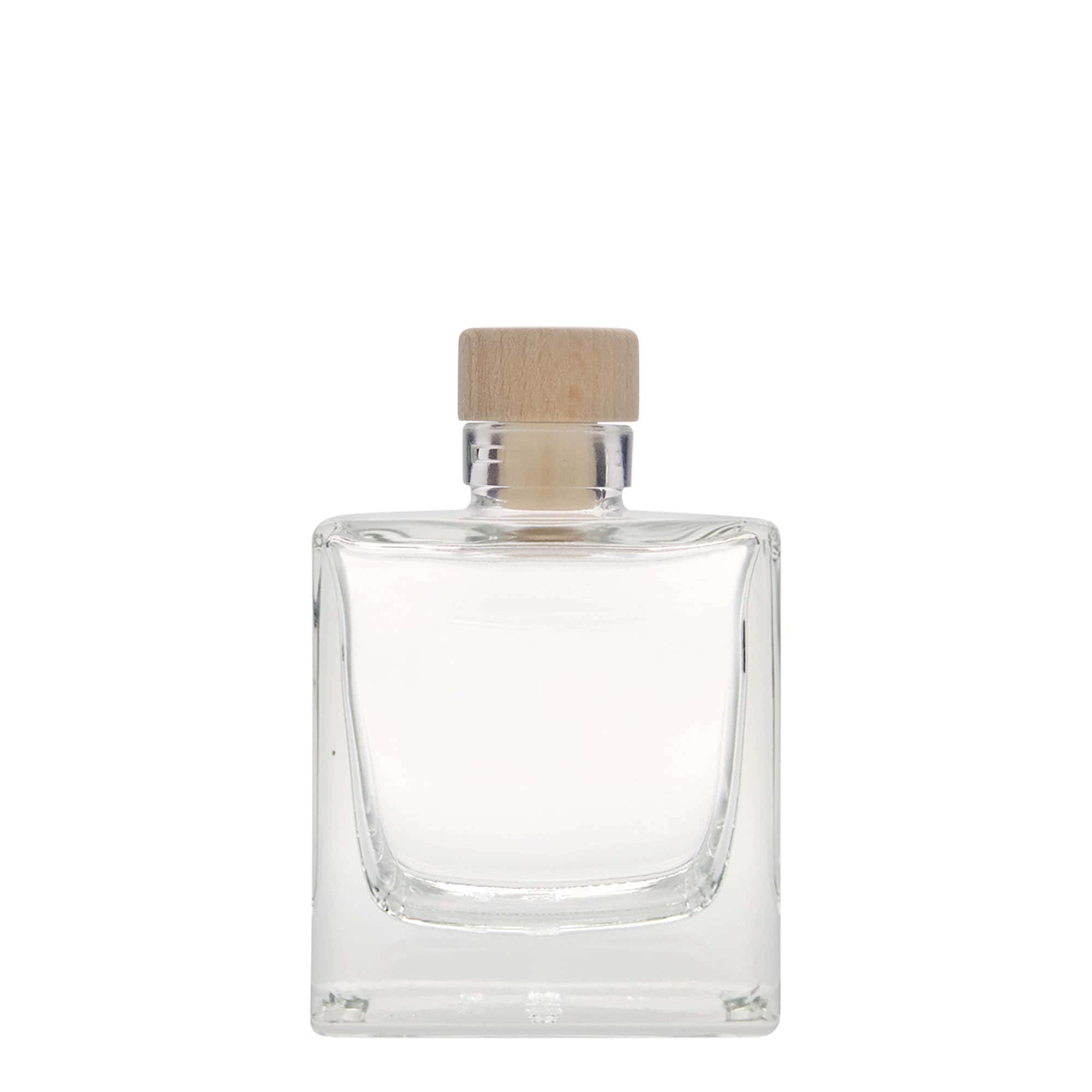 200 ml Glasflasche „Cube“, quadratisch, Mündung: Kork
