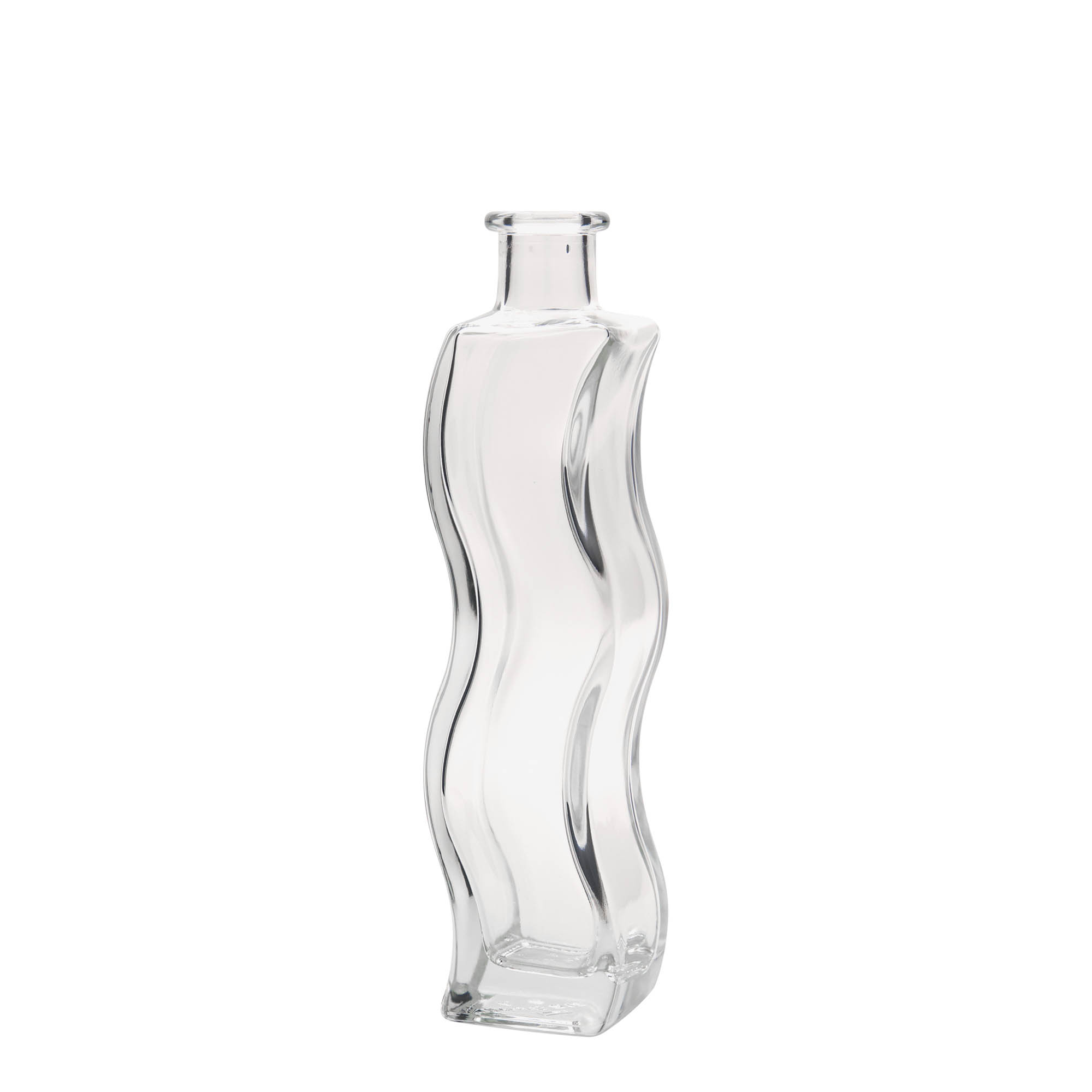 200 ml Glasflasche „Welle“, quadratisch, Mündung: Kork