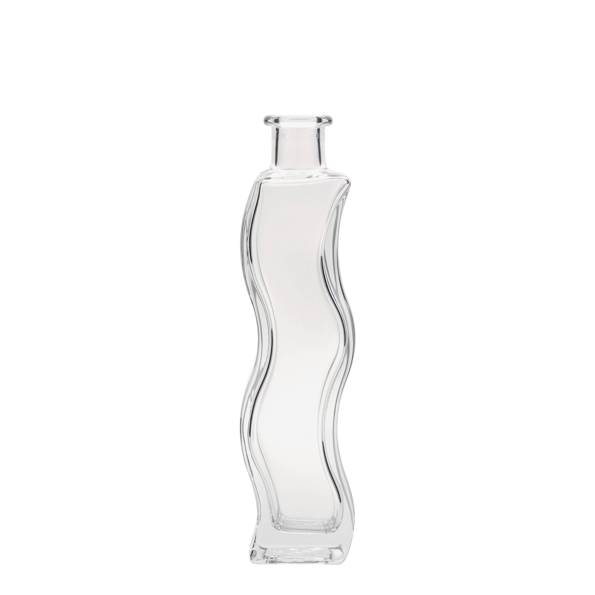 200 ml Glasflasche „Welle“, quadratisch, Mündung: Kork