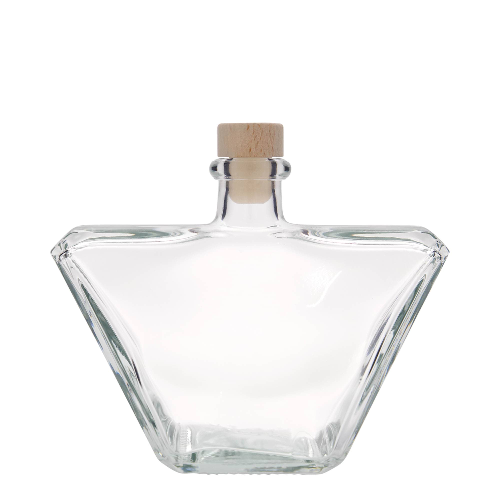 500 ml Glasflasche 'Charly', rechteckig, Mündung: Kork