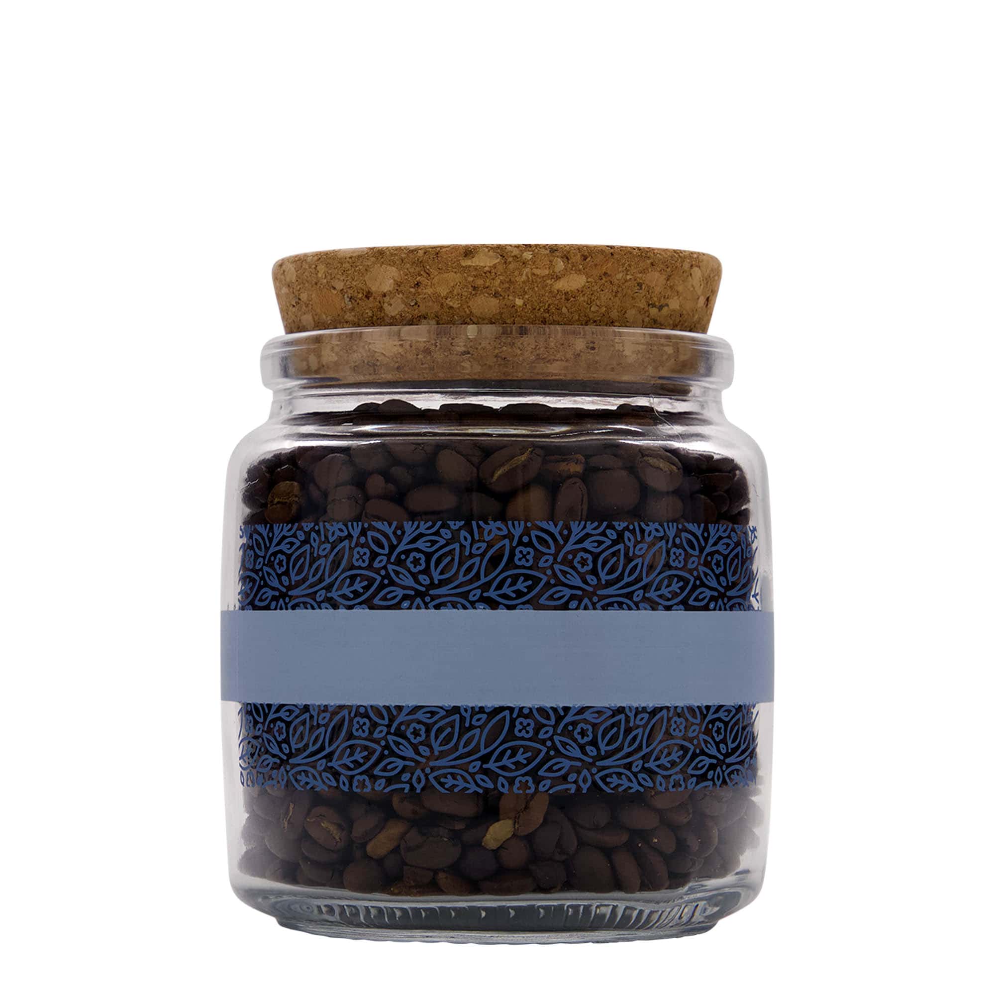 750 ml Korkenglas „Giara“, Motiv: Naturalmente blu, Mündung: Kork