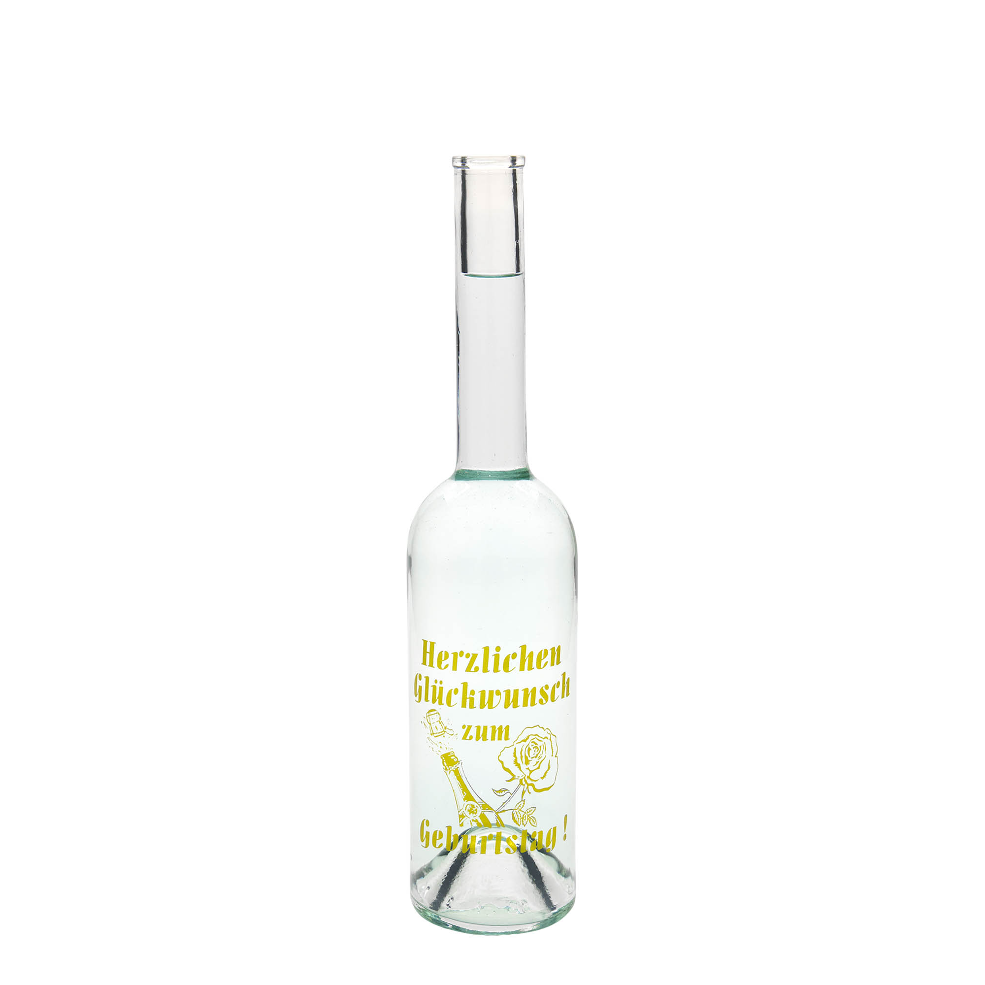 500 ml Glasflasche Maximo bedruckt 'Karneval', Mündung: Kork