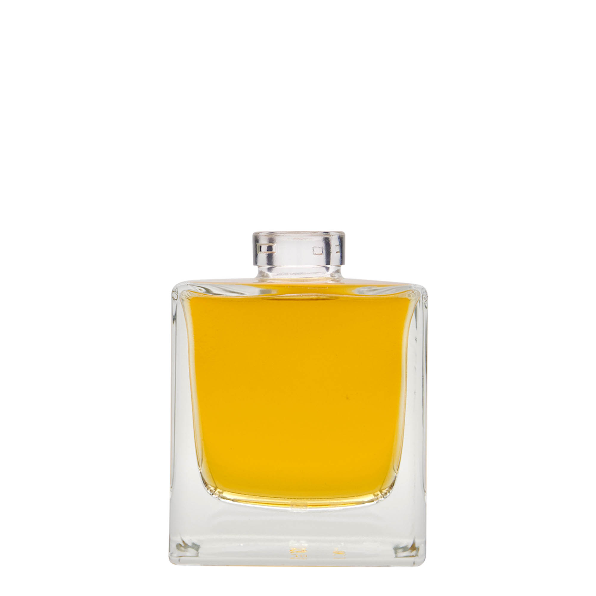 200 ml Glasflasche 'Cube', quadratisch, Mündung: Kork 200 ml Glasflasche 'Cube', quadratisch, Mündung: Kork