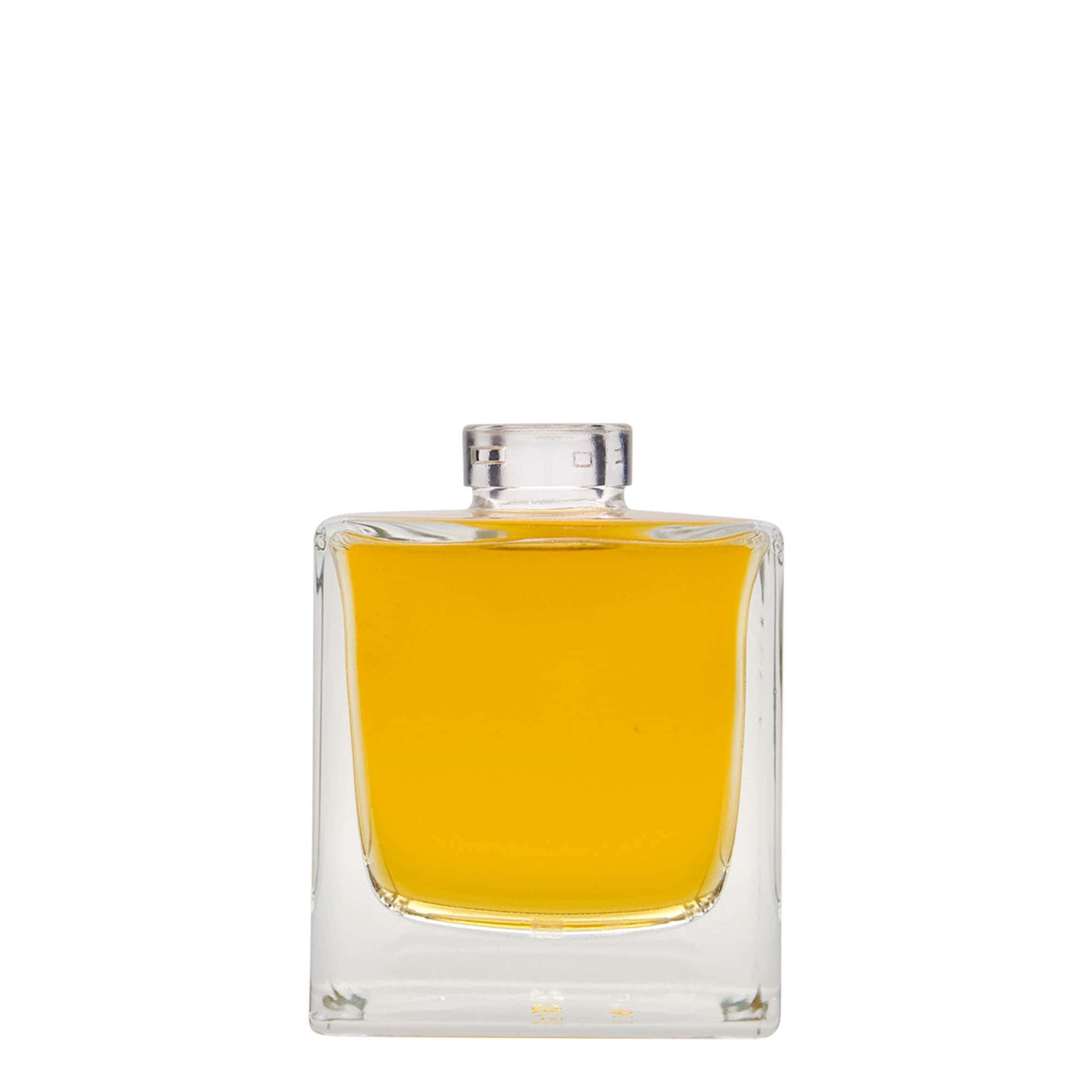 200 ml Glasflasche 'Cube', quadratisch, Mündung: Kork 200 ml Glasflasche 'Cube', quadratisch, Mündung: Kork